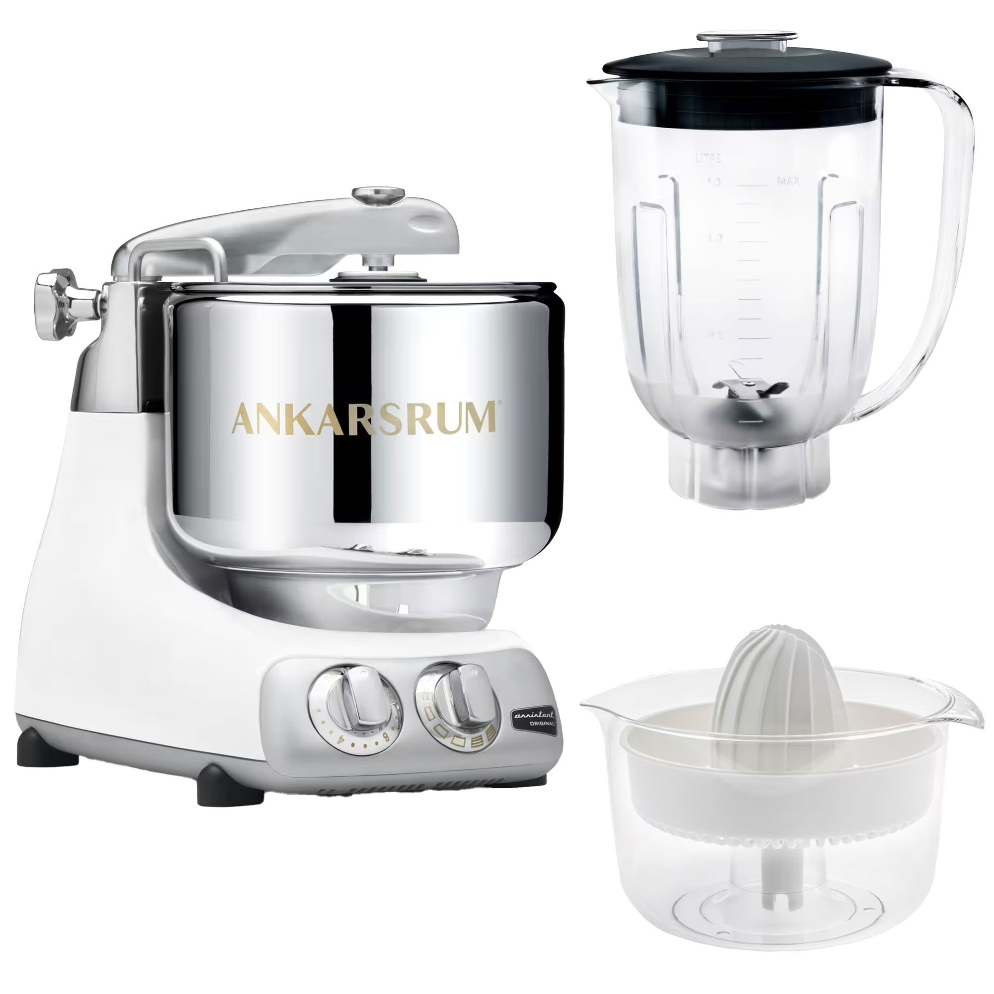 Ankarsrum Assistent Akm6230   Mixerkanna   Citruspress  Glossy White