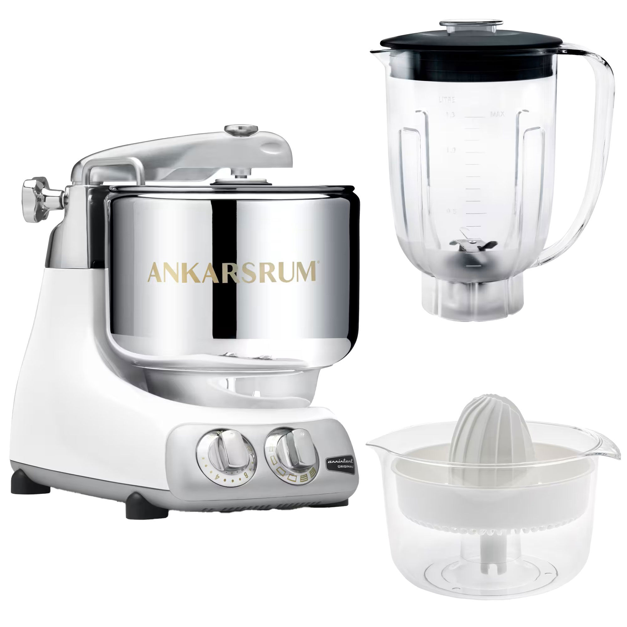 Ankarsrum Assistent Akm6230   Mixerkanna   Citruspress  Mineral White