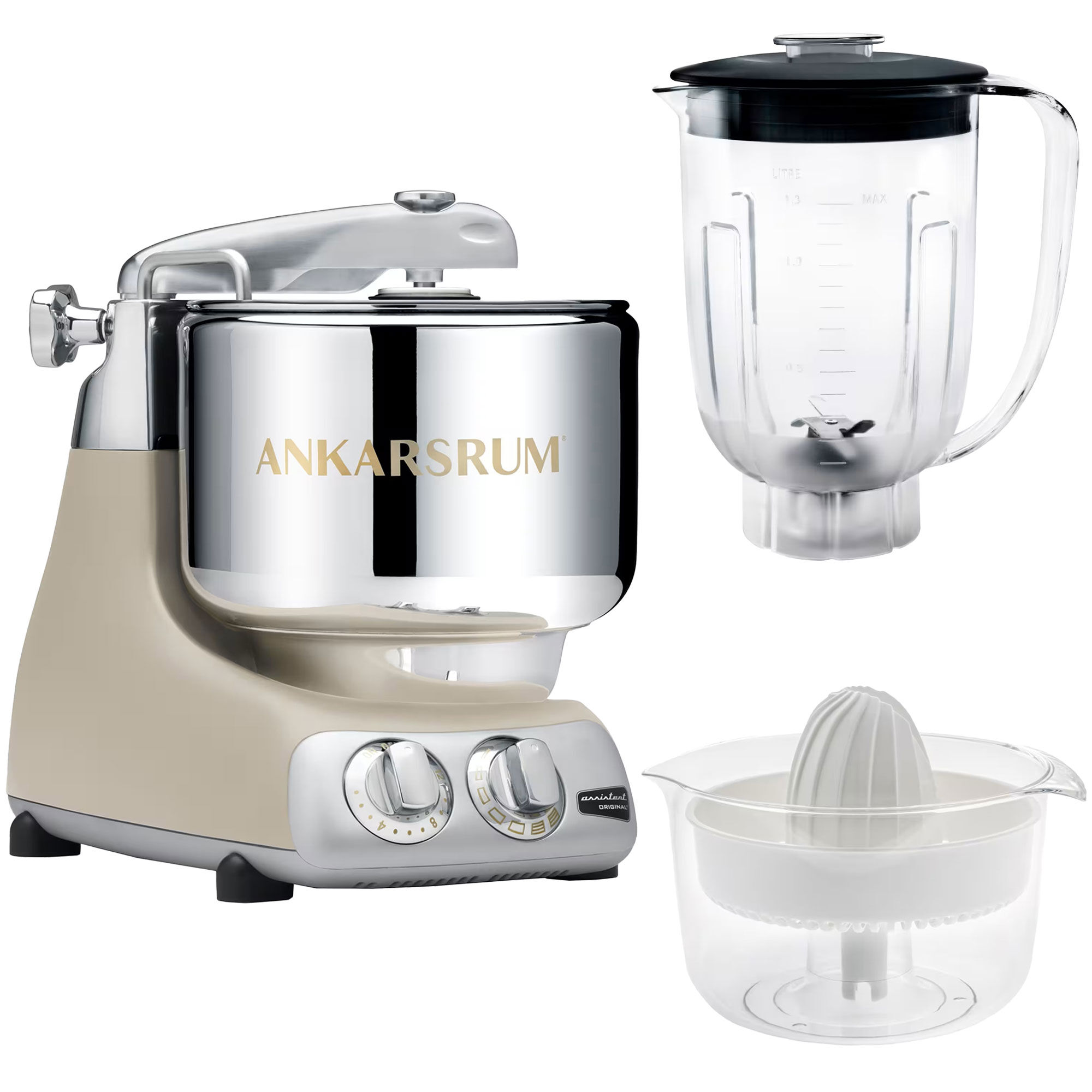 Ankarsrum Assistent Akm6230   Mixerkanna   Citruspress  Harmony Beige