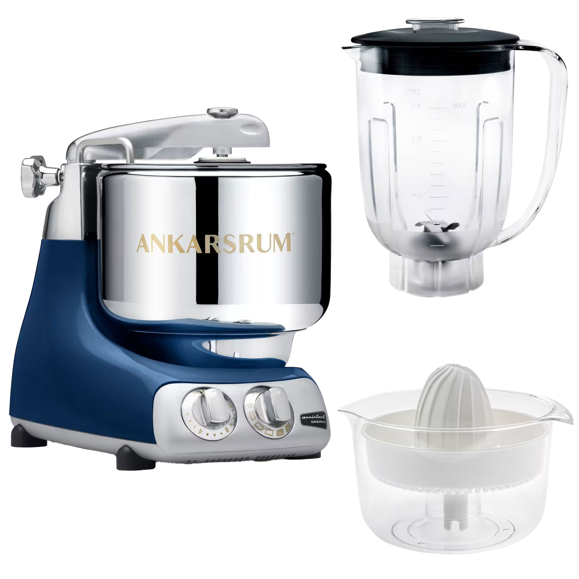 Ankarsrum Assistent Akm6230   Mixerkanna   Citruspress  Ocean Blue