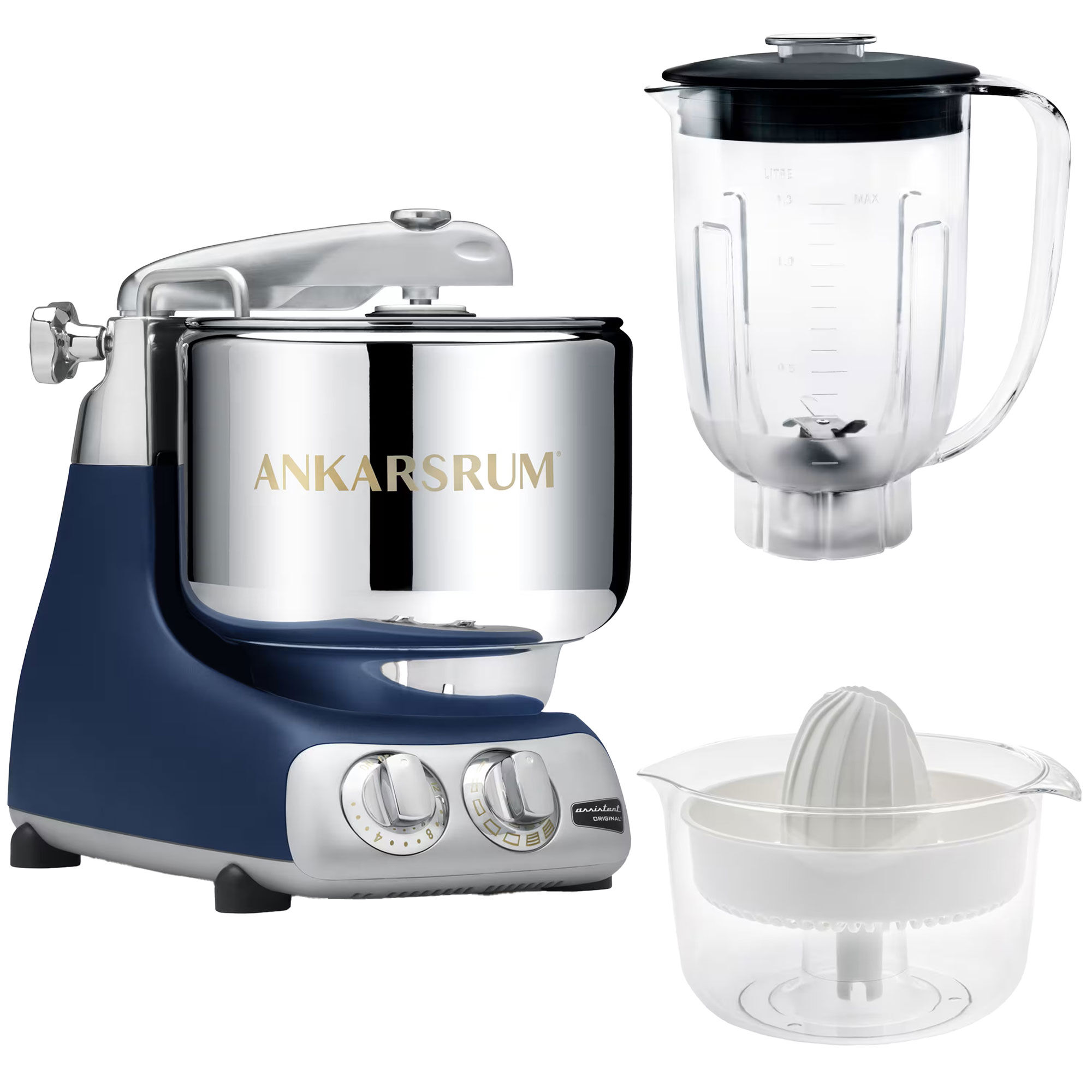 Ankarsrum Assistent Akm6230   Mixerkanna   Citruspress  Royal Blue