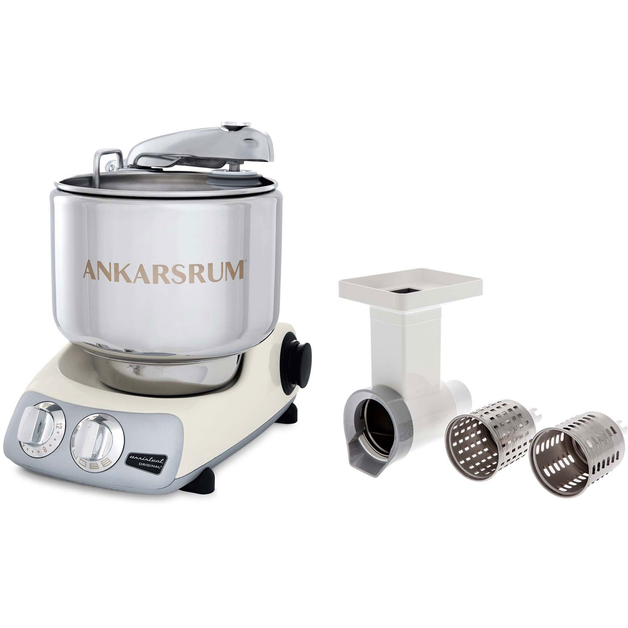 Ankarsrum Assistent Akm 6230 Røremaskine   Grøntsagssnitter  Lys Creme