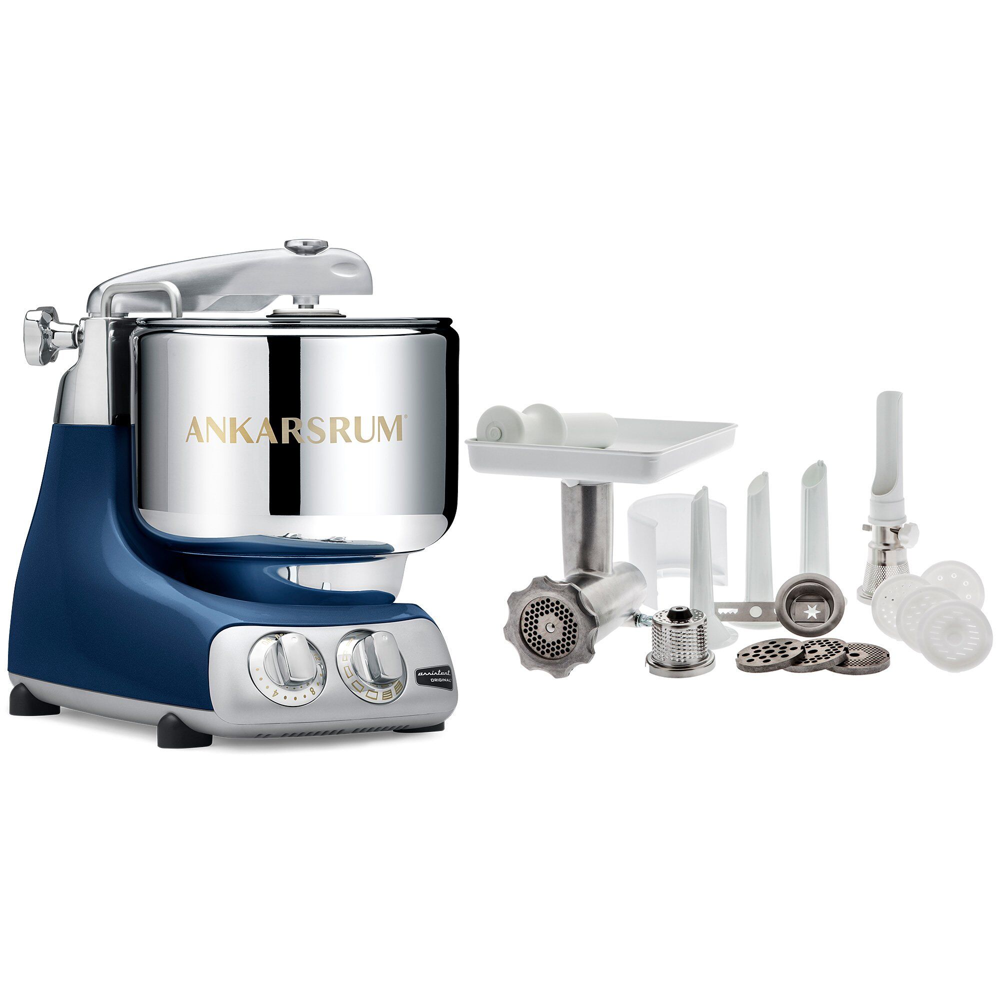 Ankarsrum Assistent Akm 6230 Røremaskine   Komplet Kødhakker  Ocean Blue