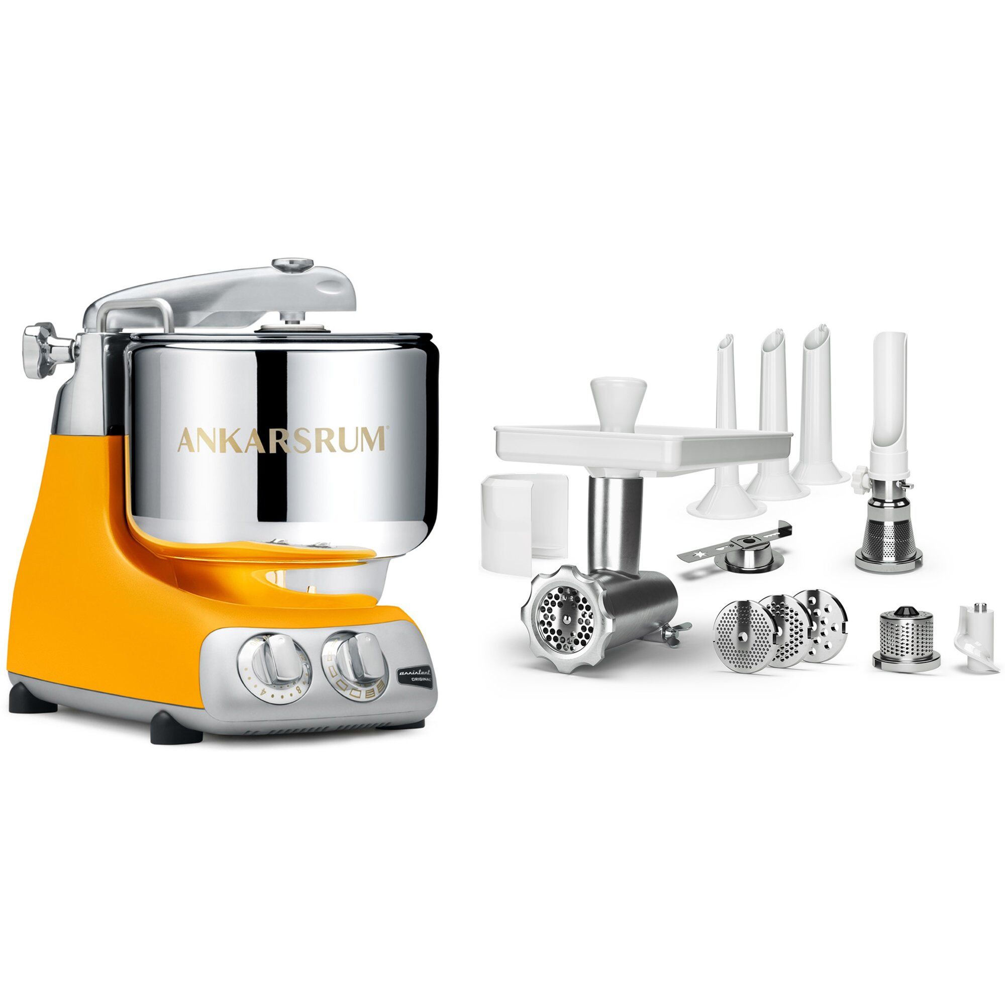Ankarsrum Assistent Akm 6230 Røremaskine   Komplet Kødhakker  Sunbeam Yellow