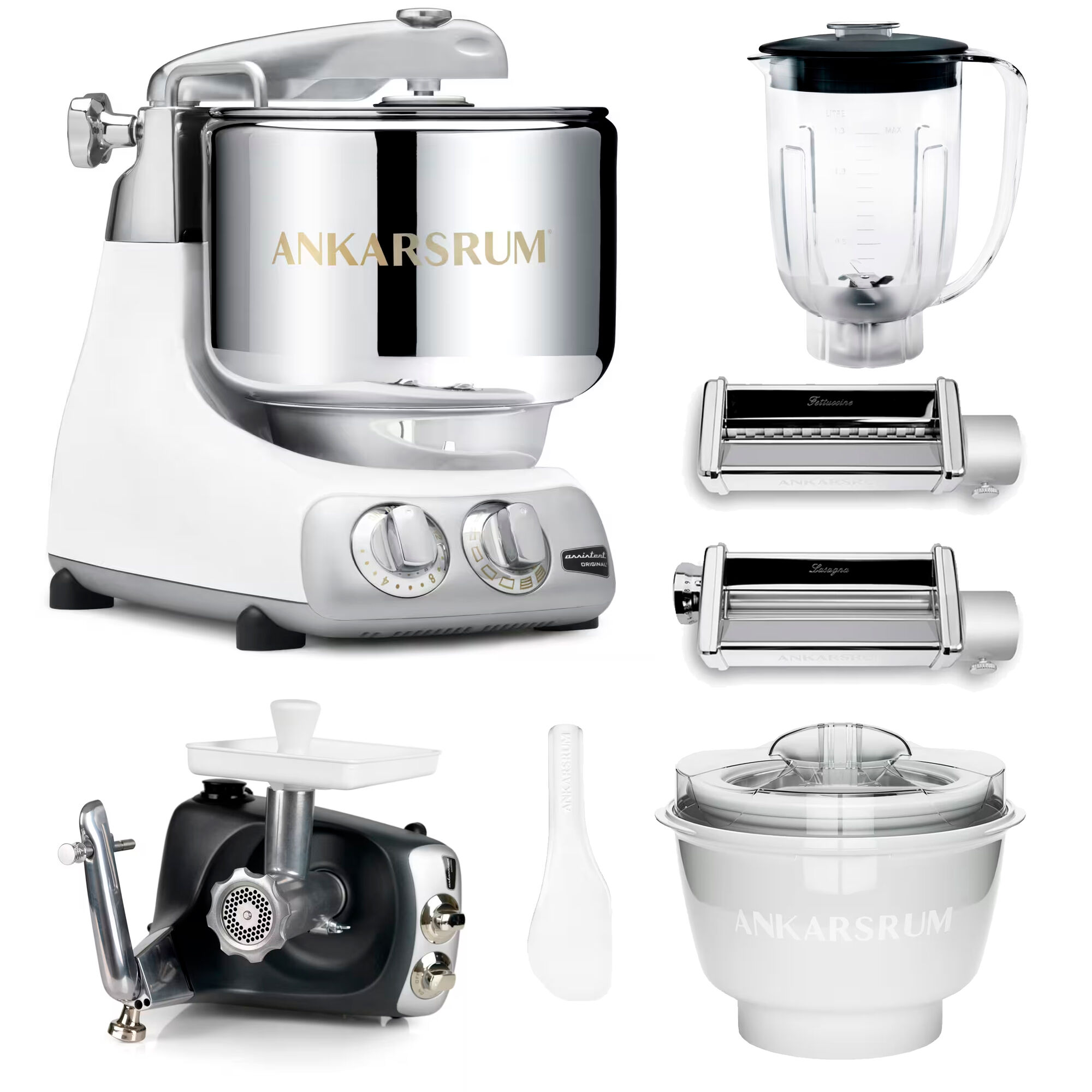 Ankarsrum Assistent Original Köksassistent Med Middagspaket  Glossy White