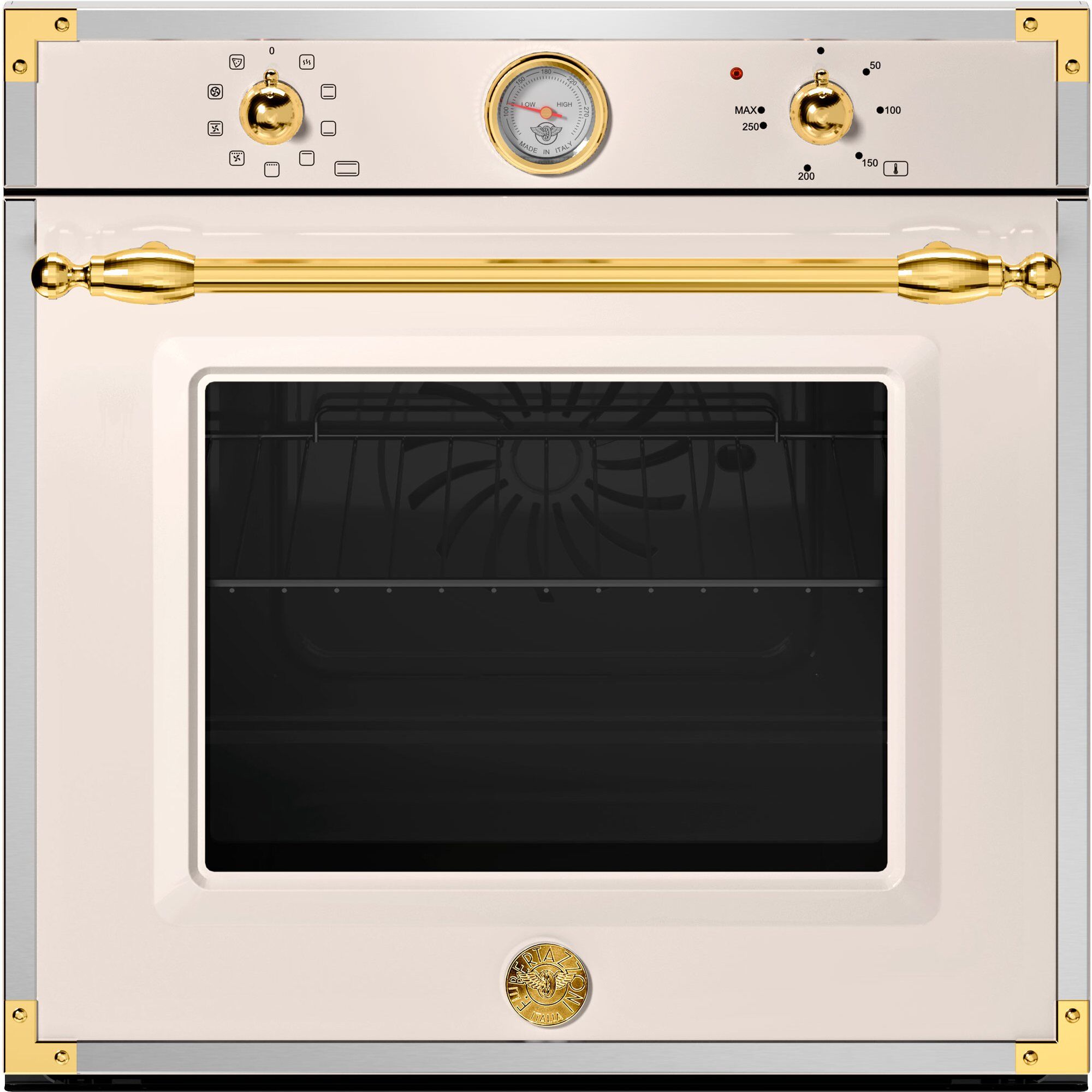 Bertazzoni F609herektag Heritage Indbygningsovn  60 Cm  Elfenbenshvid Guld