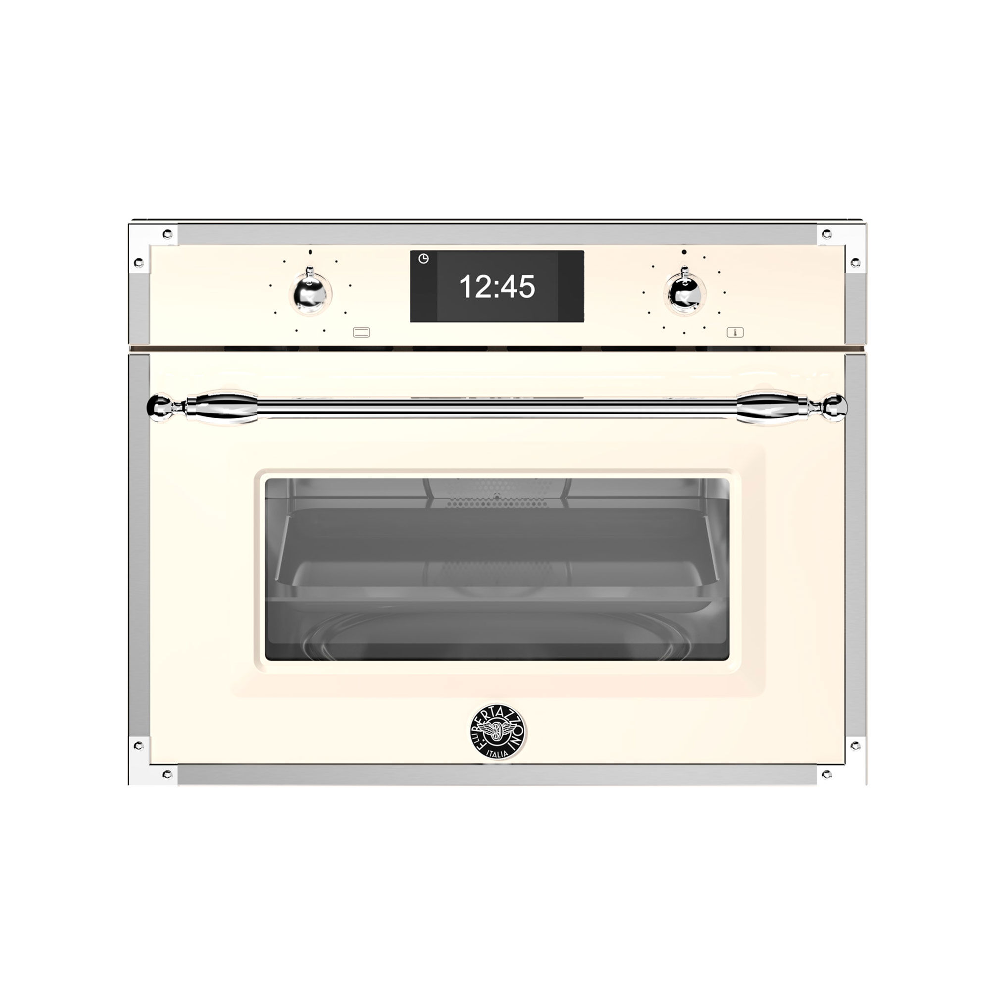 Bertazzoni Fher4077mtax3 Heritage Kombiovn Med Mikrobølgefunktion  Elfenbenshvid Krom