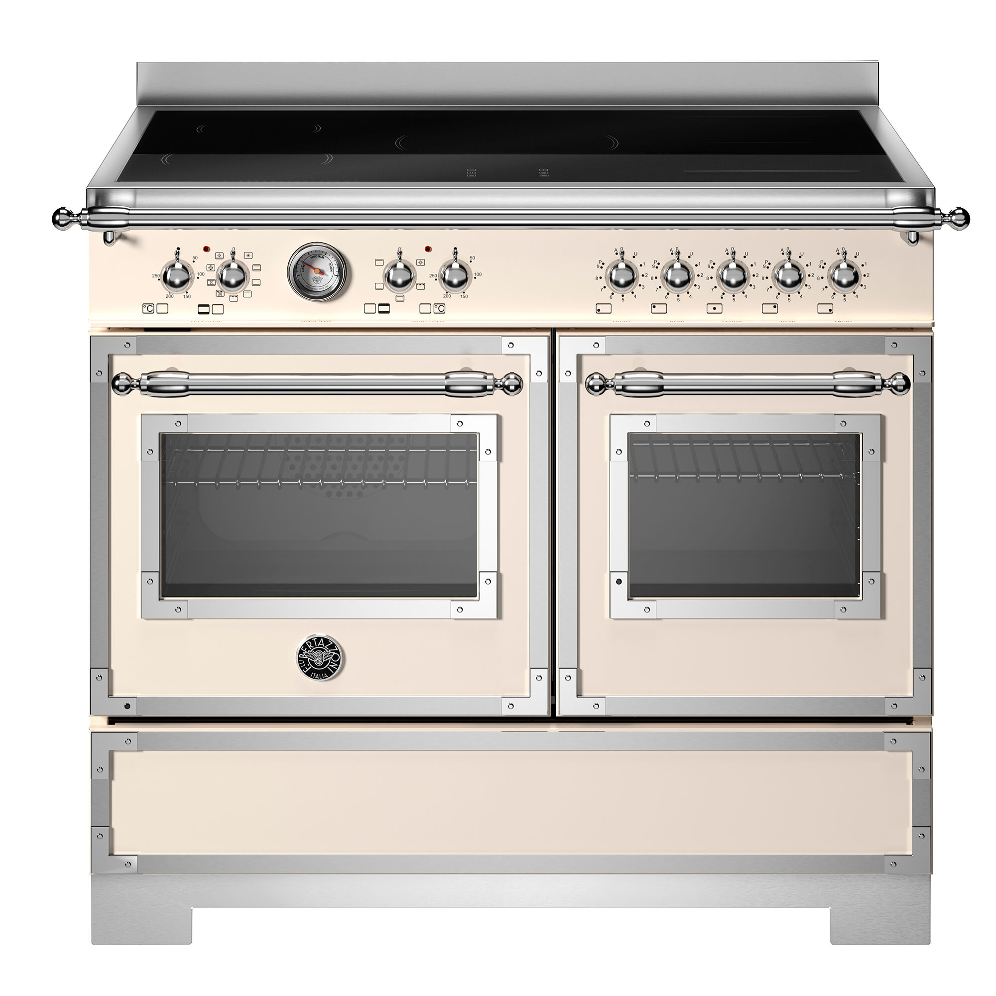 Bertazzoni Her105i2eavt2 Heritage Induktionskomfur 100 Cm Med   Zoner Og   Ovne  Elfenbenshvid