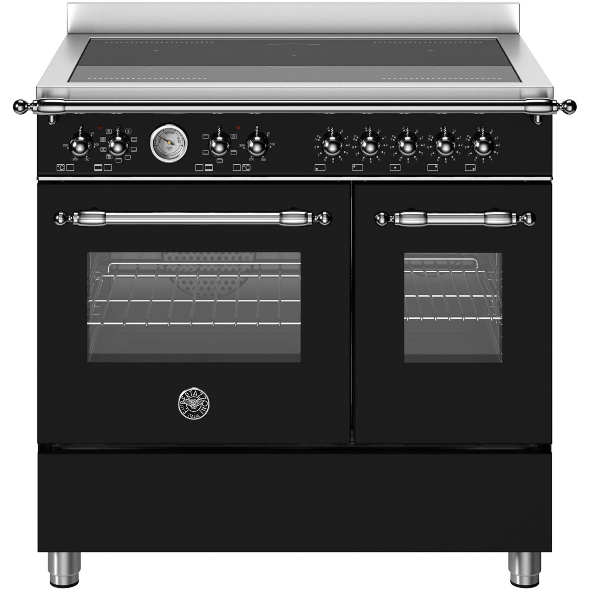 Bertazzoni Her95i2enec Heritage Induktionskomfur Med Dobbeltovn 90 Cm   Zoner  Mat Sort