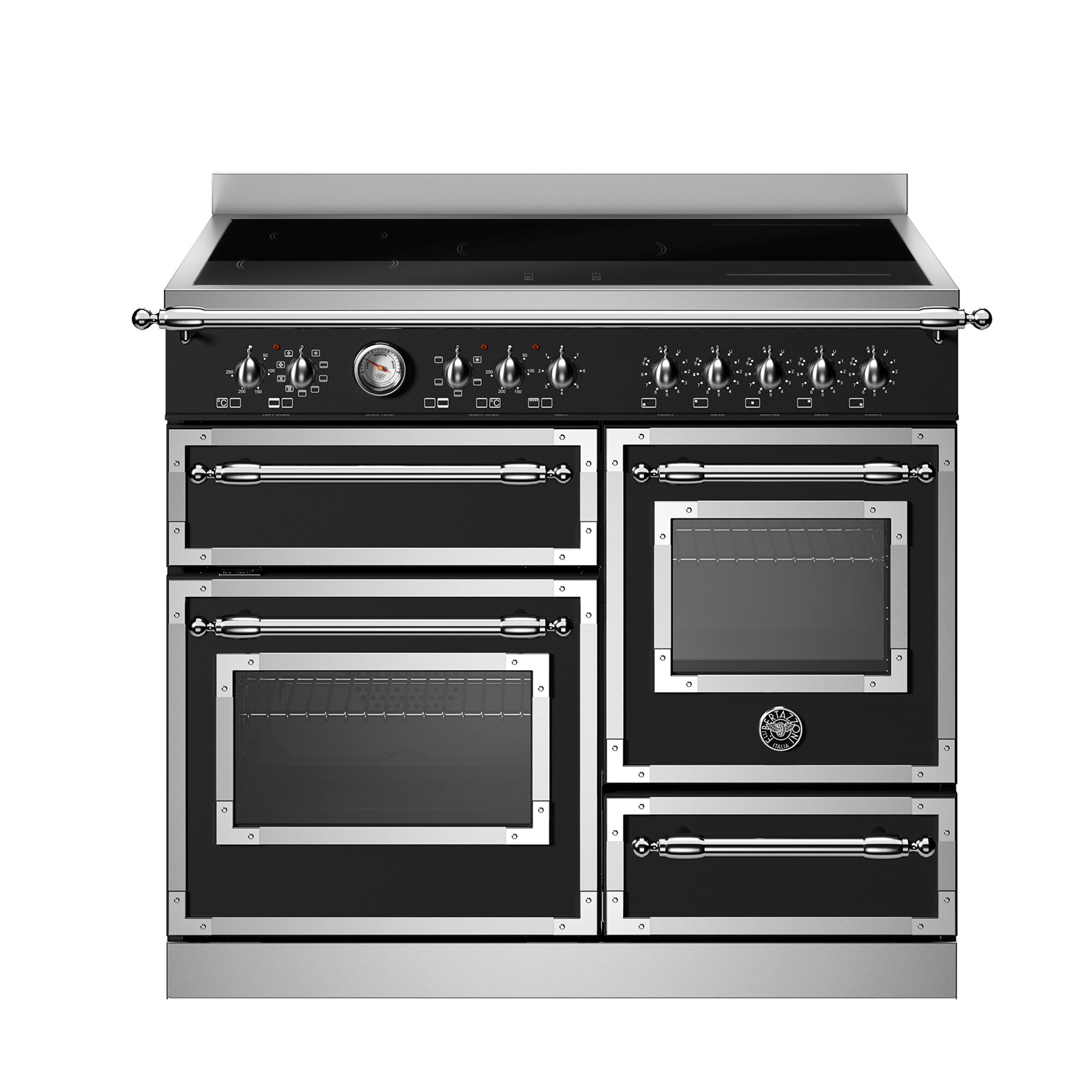 Bertazzoni Her105i3enet2 Heritage Induktionskomfur 100 Cm Med   Zoner Og   Ovne  Mat Sort