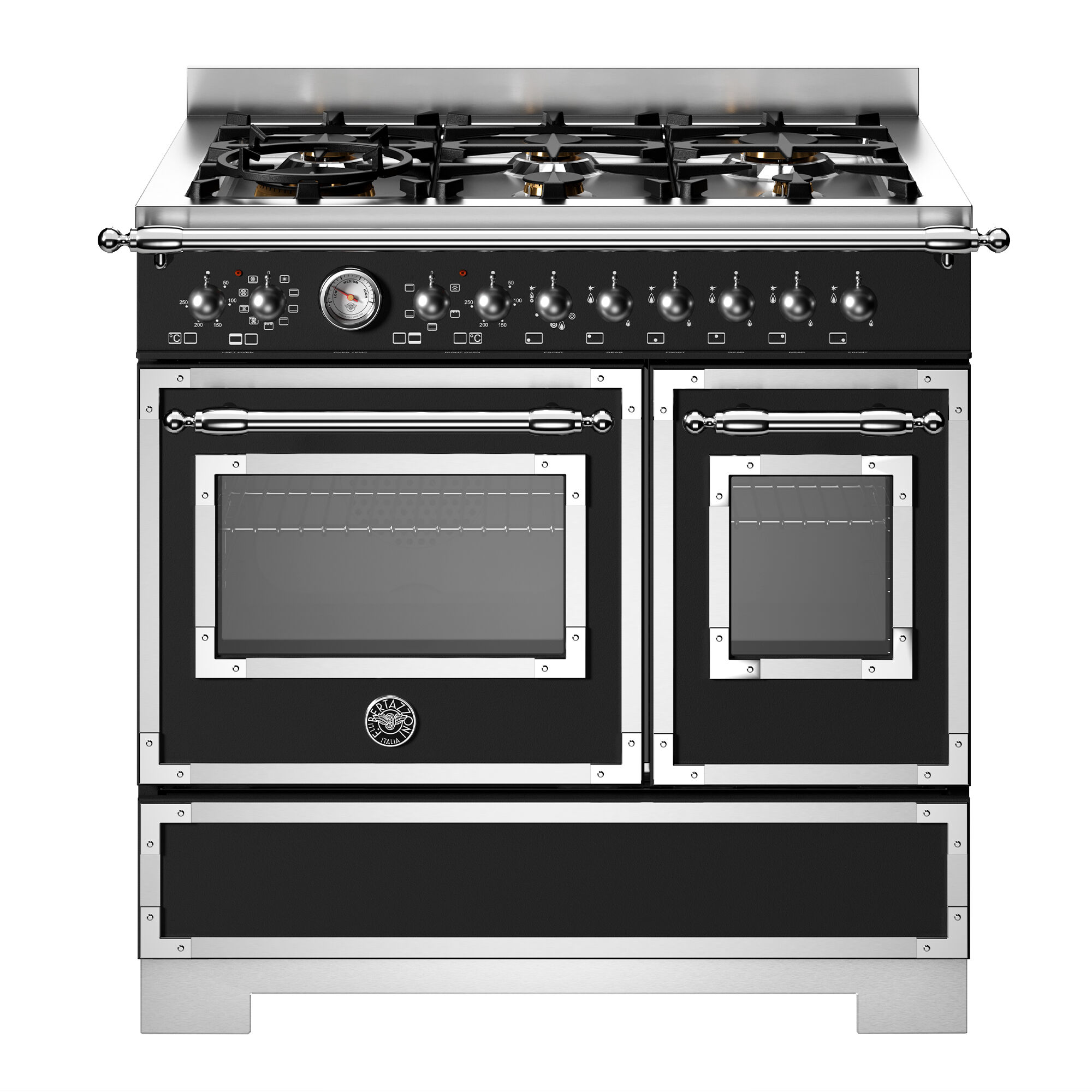 Bertazzoni Her96l2enet2 Heritage Gaskomfur 90 Cm Med   Brændere Og   Ovne  Mat Sort