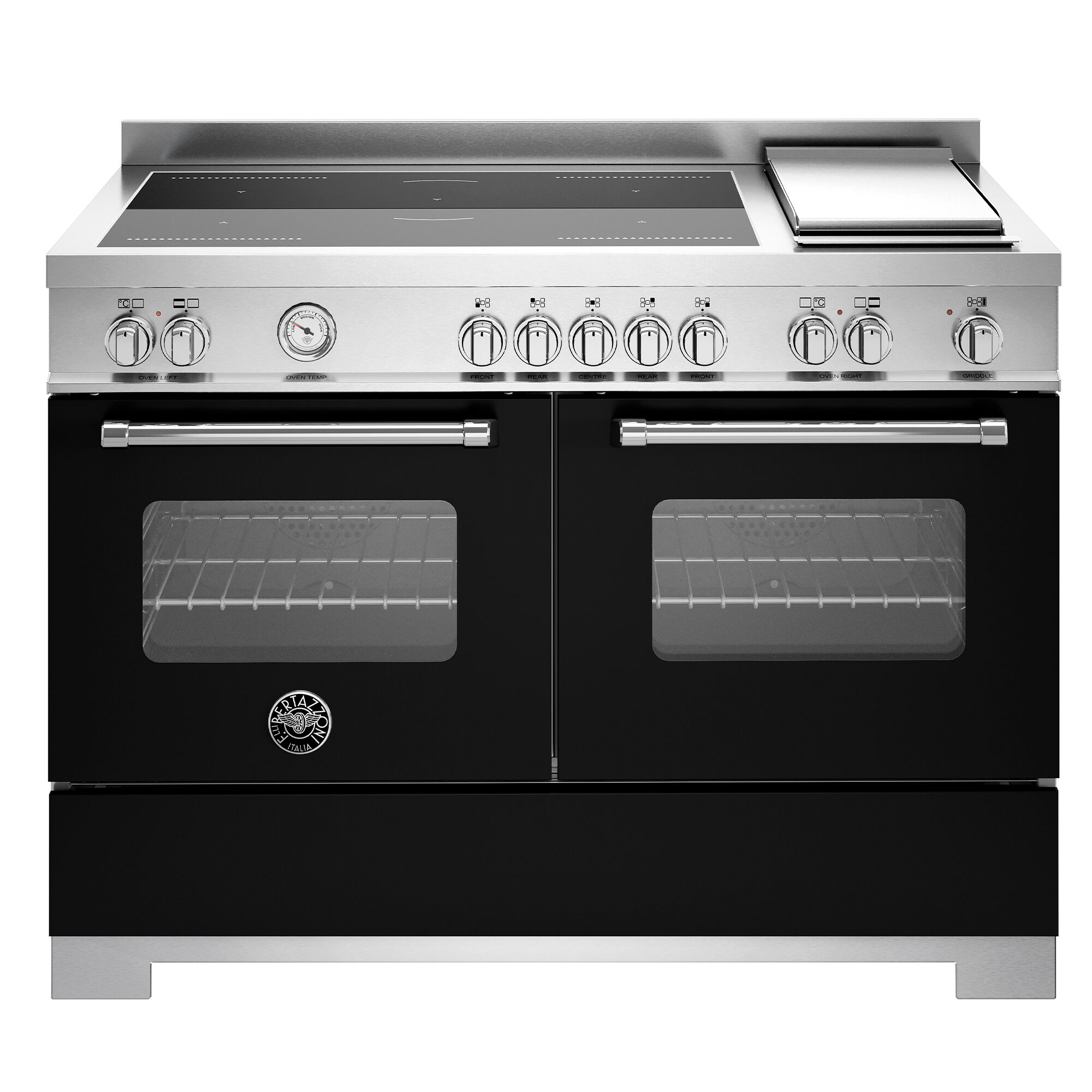 Bertazzoni Mas125i2enet2 Master Induktionskomfur 120 Cm Med   Zoner  Stegebord Og   Ovne  Mat Sort