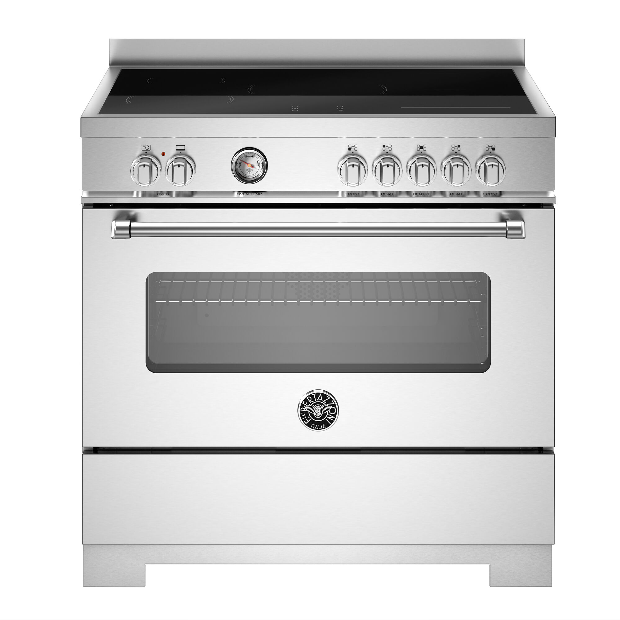 Bertazzoni Mas95i1ext2 Master Induktionskomfur 90 Cm Med   Zoner Og   Ovn  Rustfrit Stål