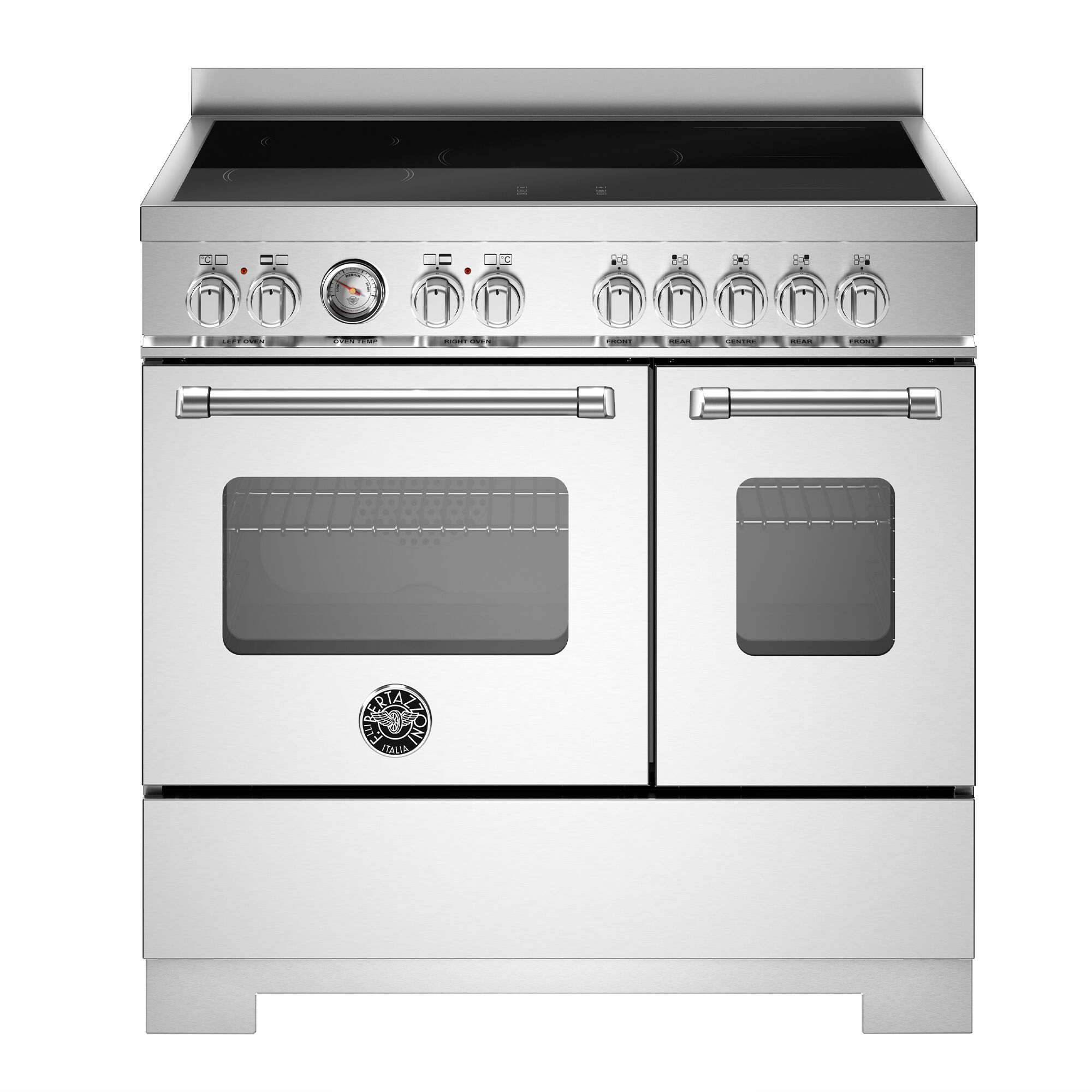 Bertazzoni Mas95i2ext2 Master Induktionskomfur 90 Cm Med   Zoner Og   Ovne  Rustfrit Stål