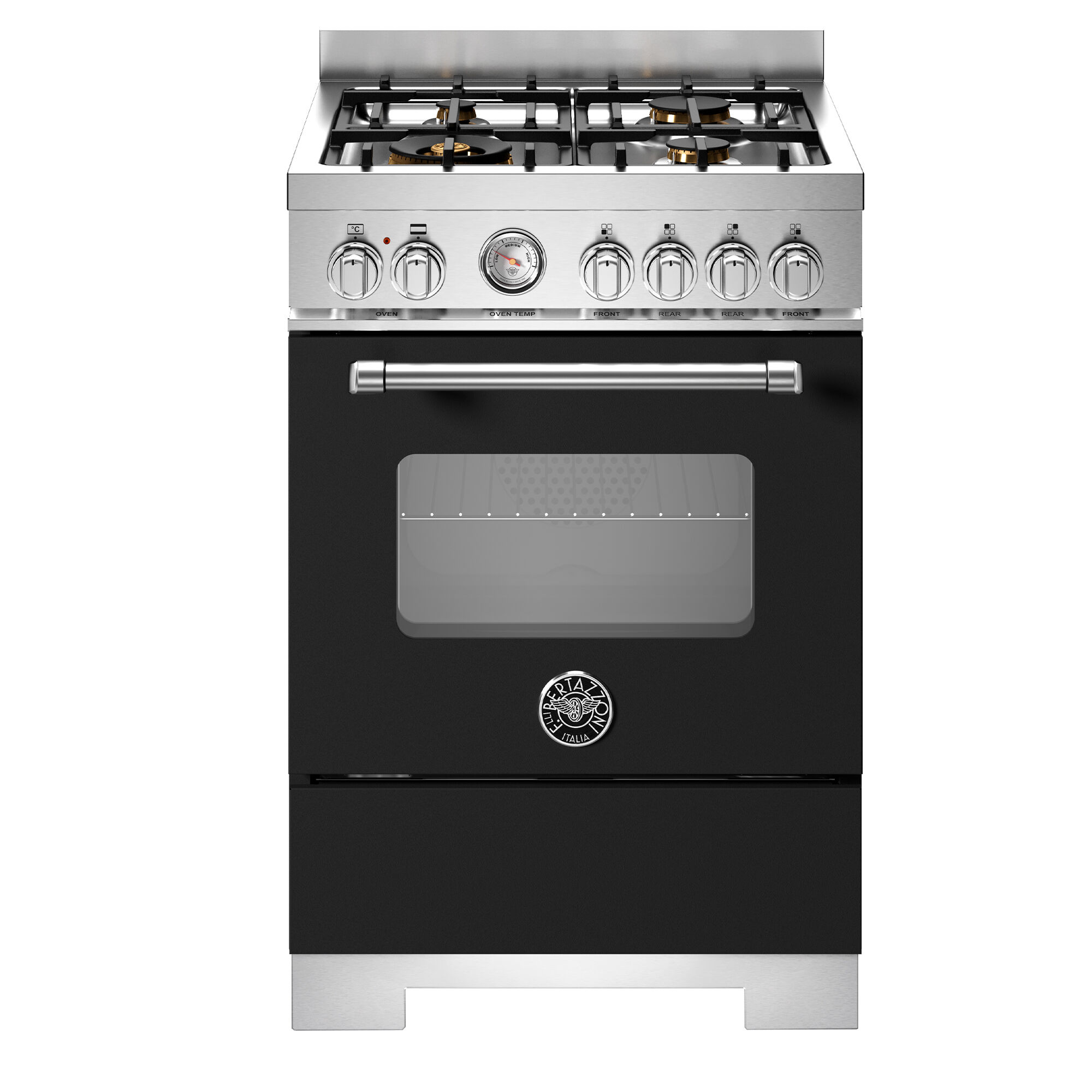 Bertazzoni Mas64l1enet2 Master Gaskomfur 60 Cm Med   Brændere Og   Ovn  Mat Sort