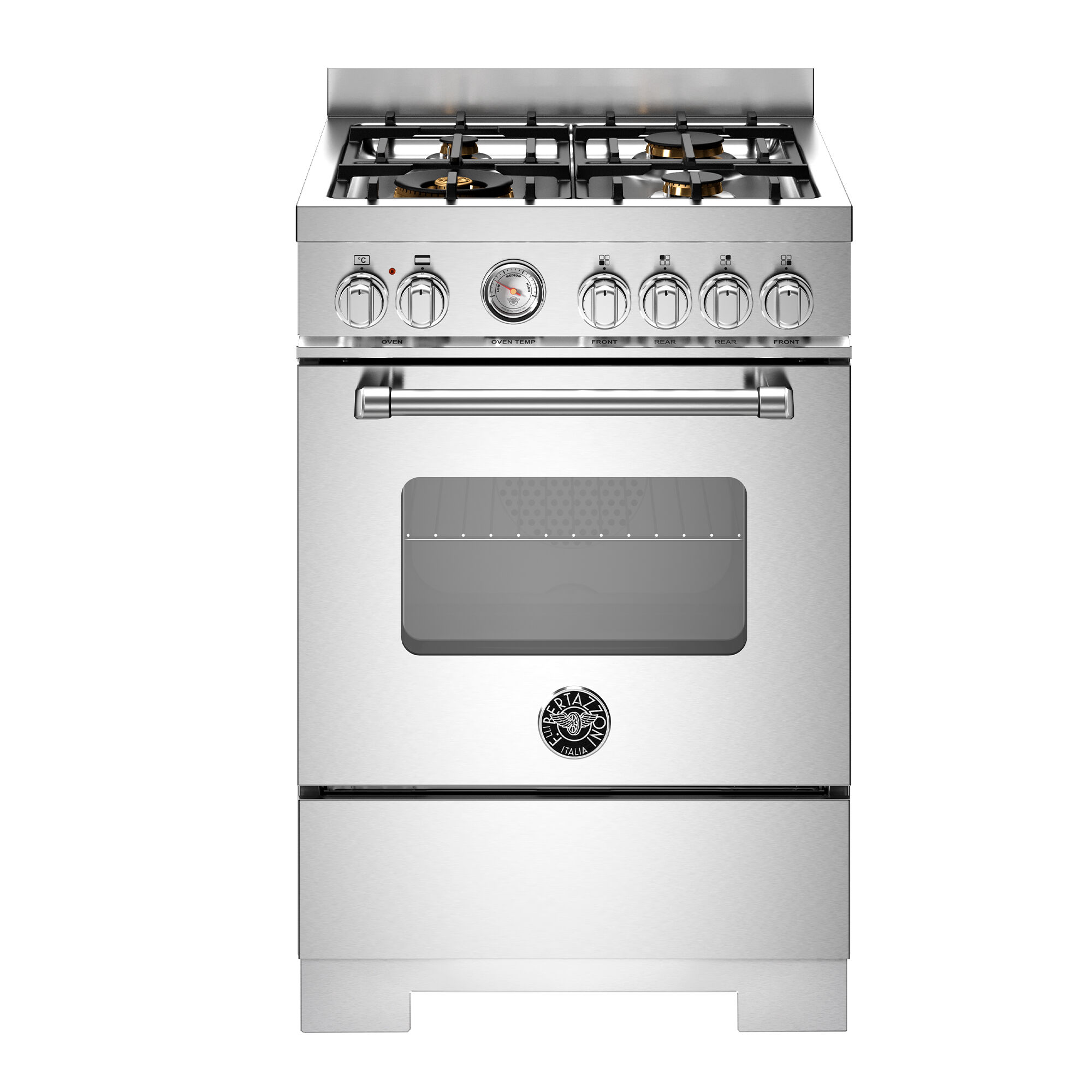 Bertazzoni Mas64l1ext2 Master Gaskomfur 60 Cm Med   Brændere Og   Ovn  Rustfrit Stål