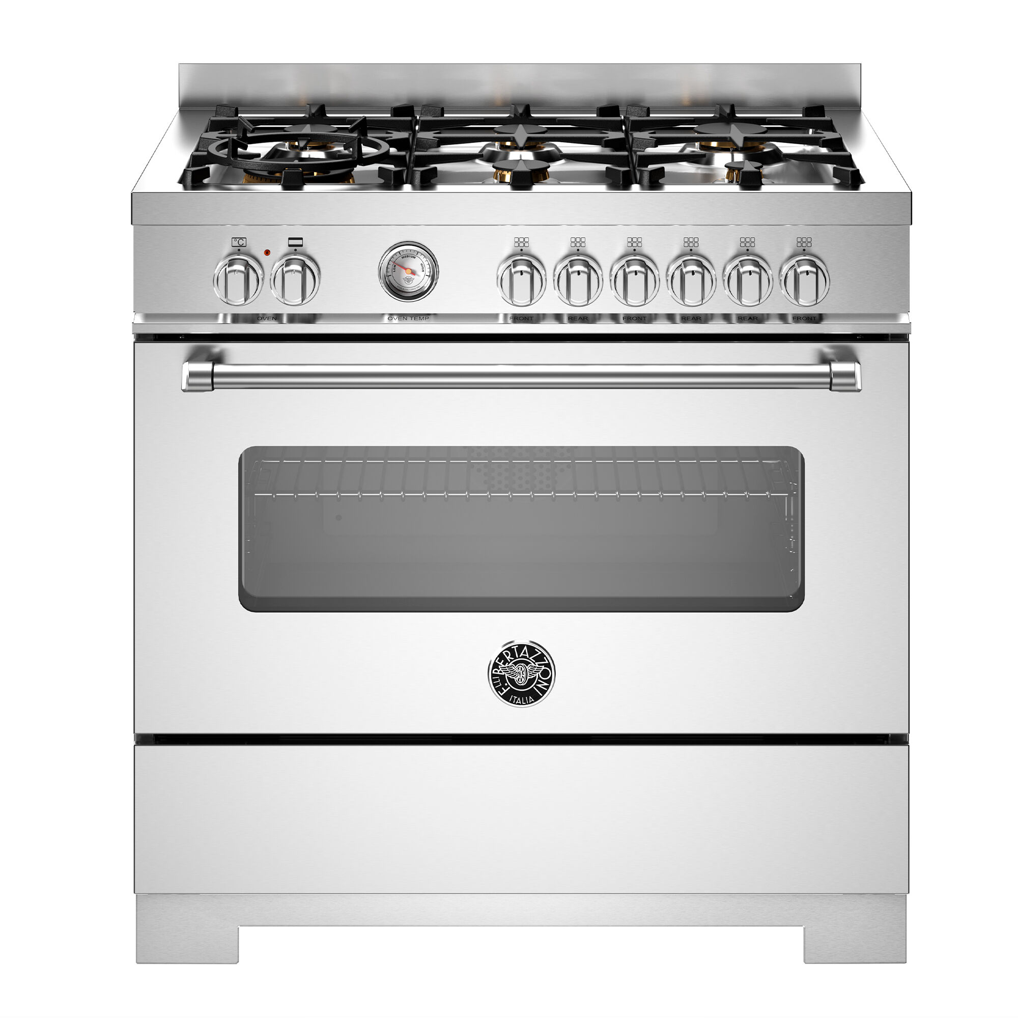 Bertazzoni Mas96l1ext2 Master Gaskomfur 90 Cm Med   Brændere Og   Ovn  Rustfrit Stål