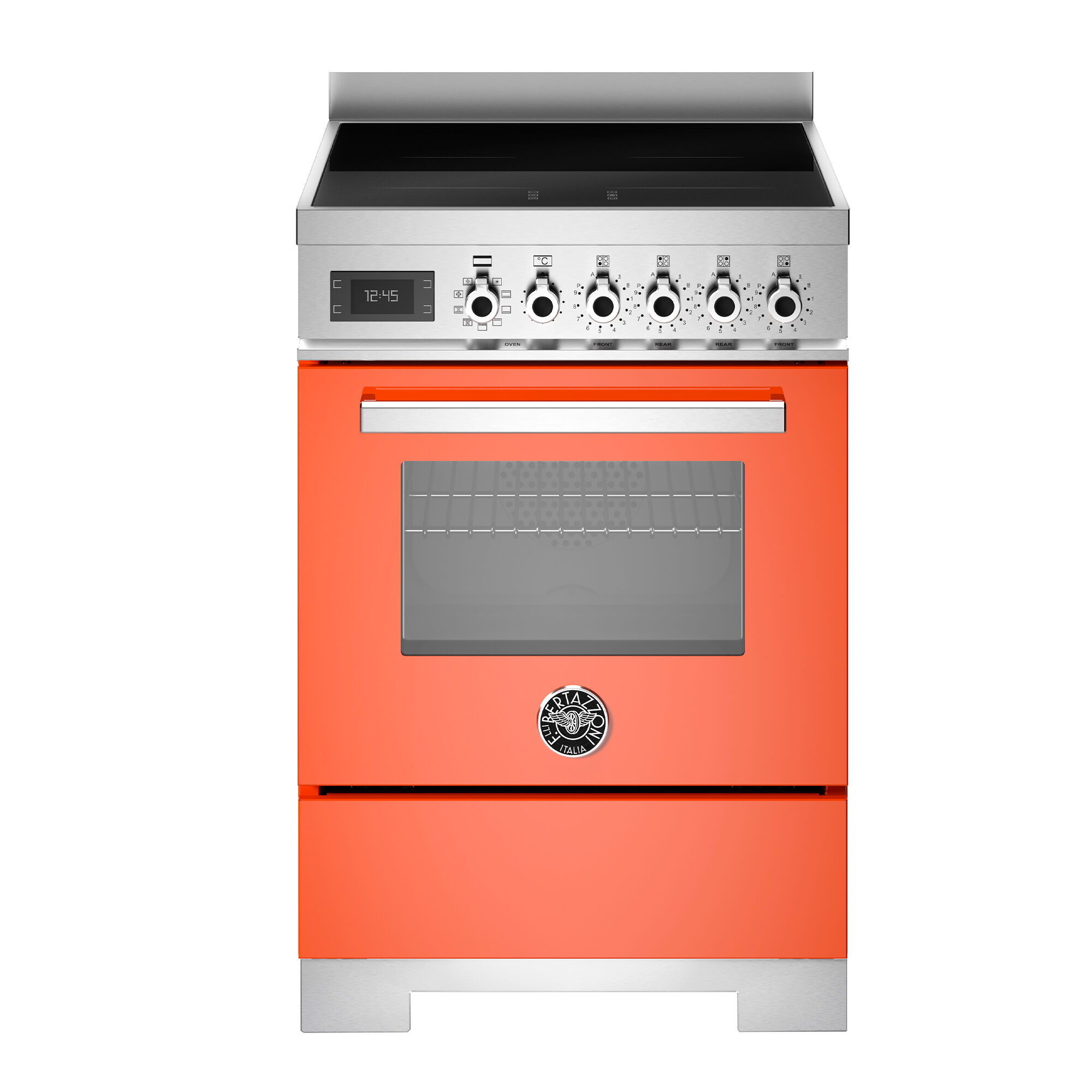 Bertazzoni Pro64i1eart2 Professional Induktionskomfur 60 Cm Med   Zoner Og   Ovn  Orange