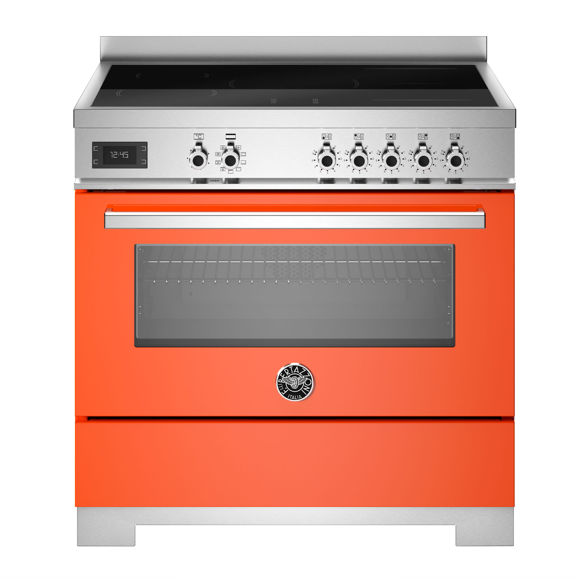 Bertazzoni Pro95i1eart2 Professional Induktionskomfur 90 Cm Med   Zoner Og   Ovn  Orange