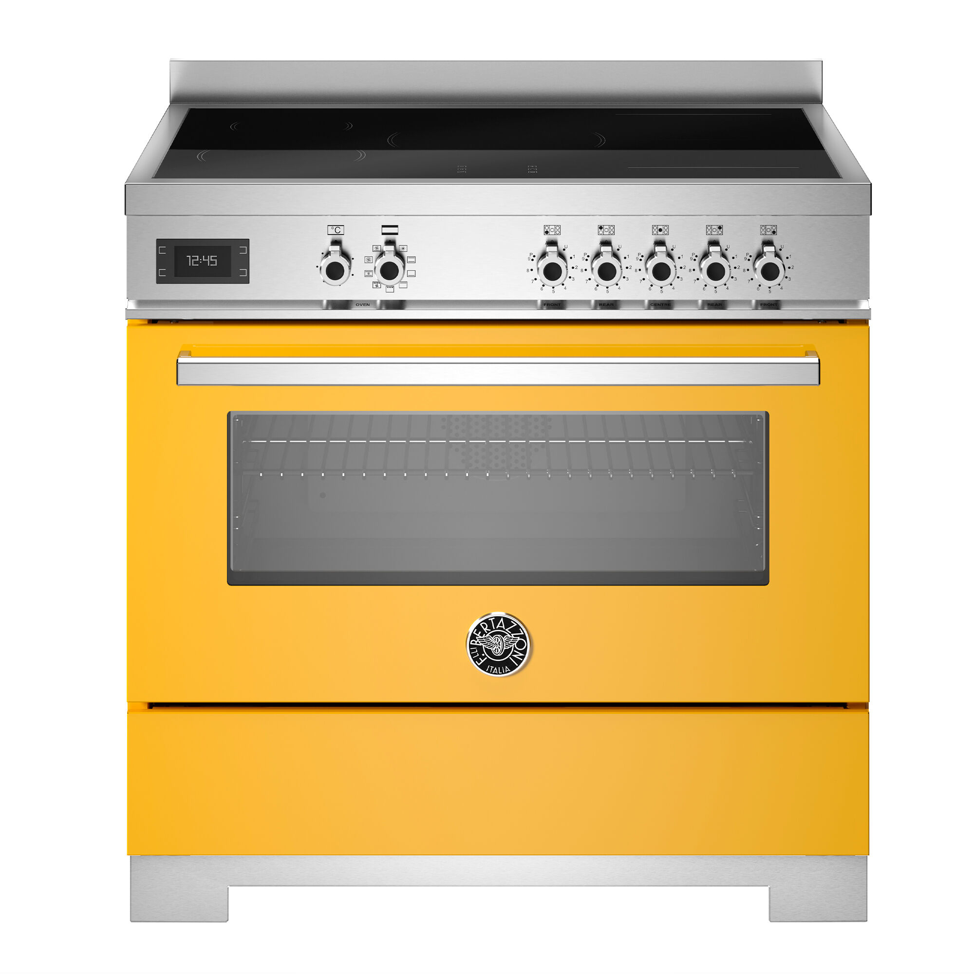 Bertazzoni Pro95i1egit2 Induktionskomfur 90 Cm Med   Zoner Og   Ovn  Gul