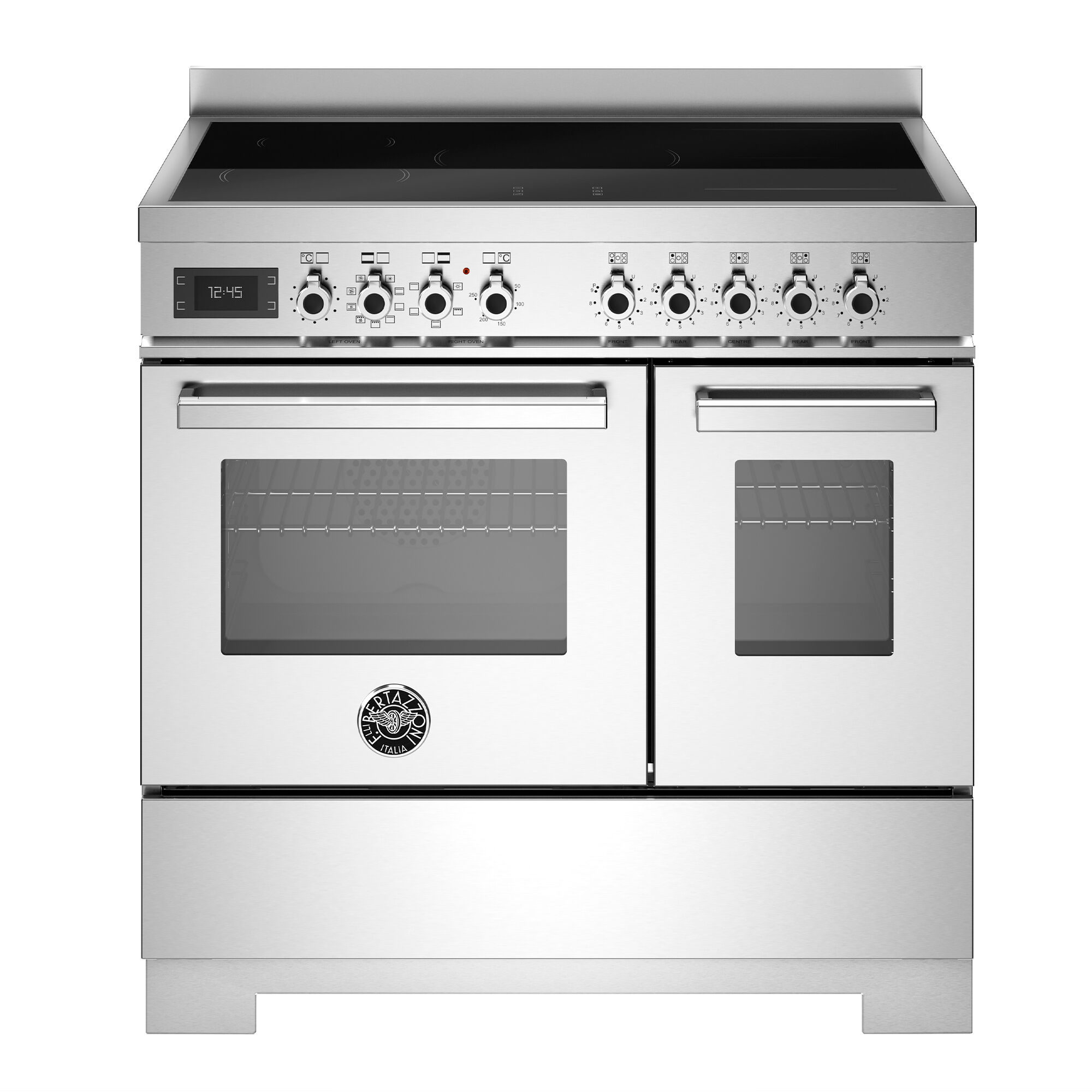 Bertazzoni Pro95i2ext2 Professional Induktionskomfur 90 Cm Med   Zoner Og   Ovne  Rustfrit Stål