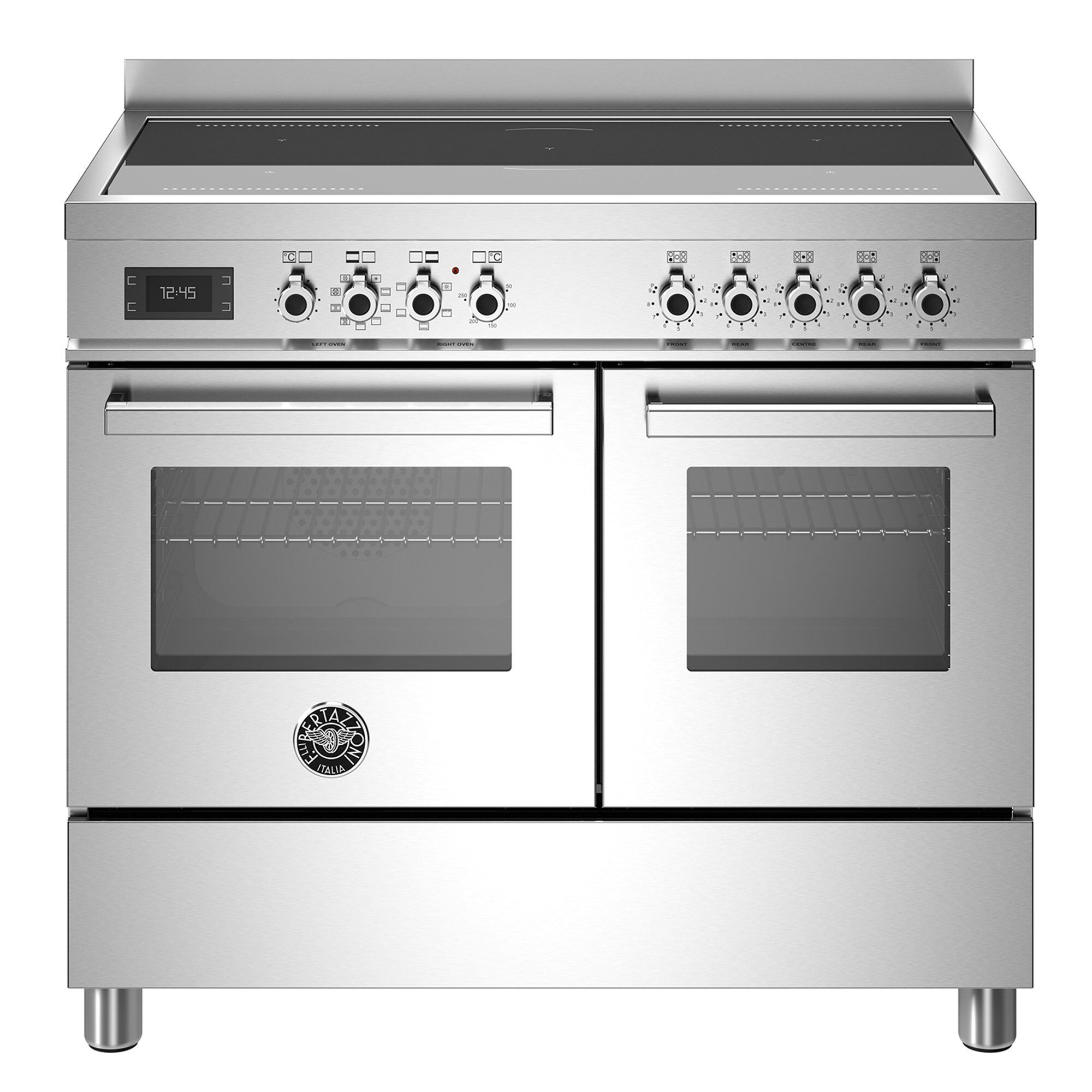 Bertazzoni Pro105i2ext Professional Induktionskomfur Med Dobbeltovn  100 Cm  Rustfrit Stål