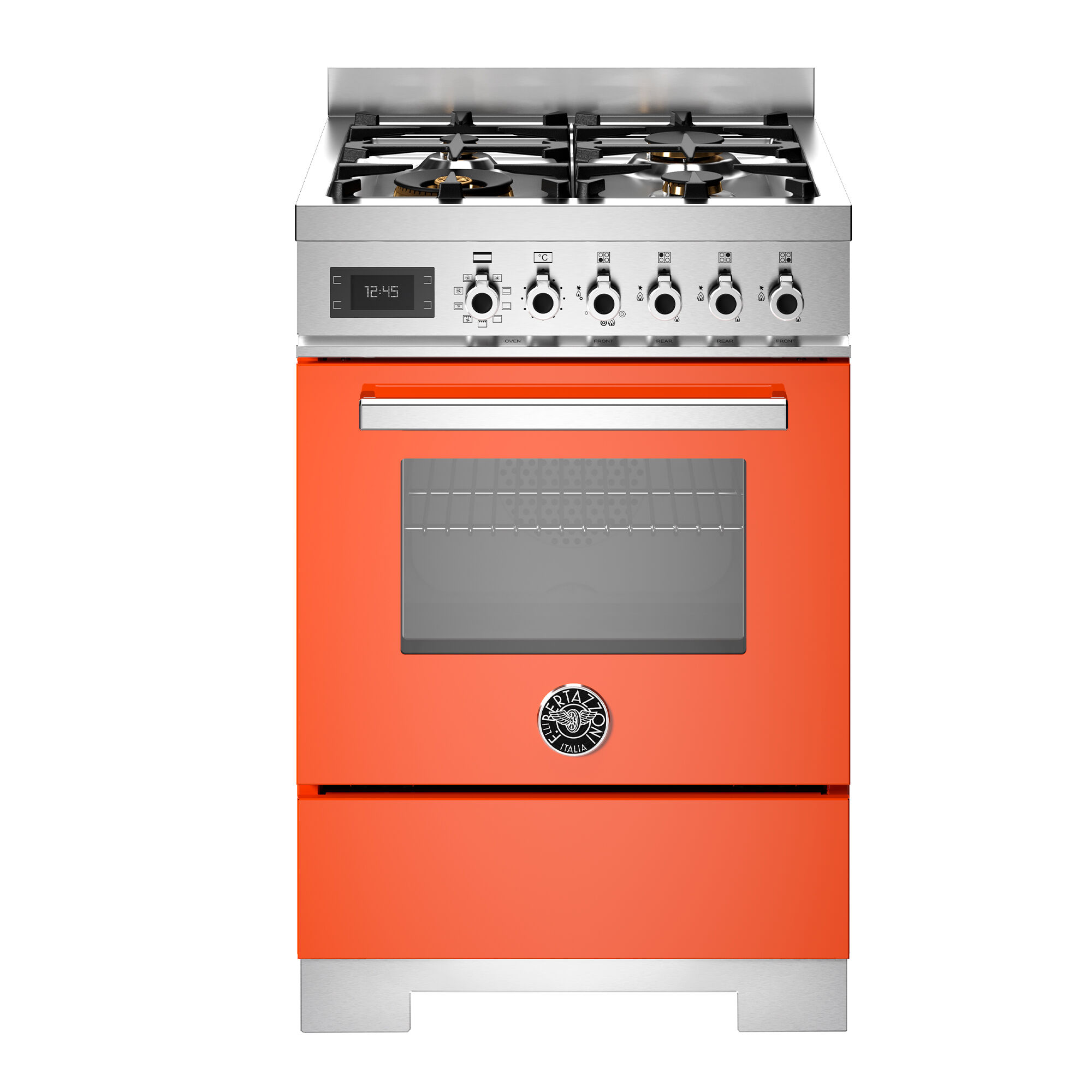 Bertazzoni Pro64l1eart2 Gaskomfur 60 Cm Med   Brændere Og   Ovn  Orange
