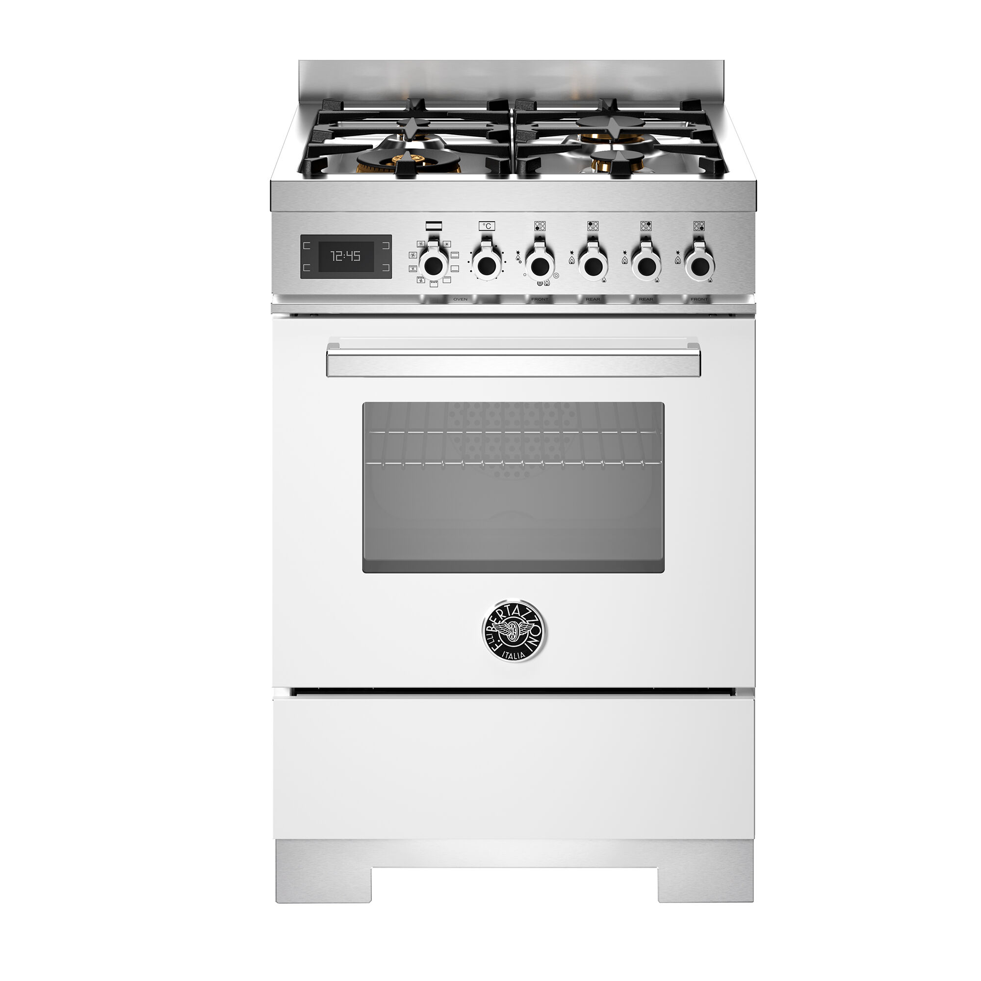 Bertazzoni Pro64l1ebit2 Gaskomfur 60 Cm Med   Brændere Og   Ovn  Hvid