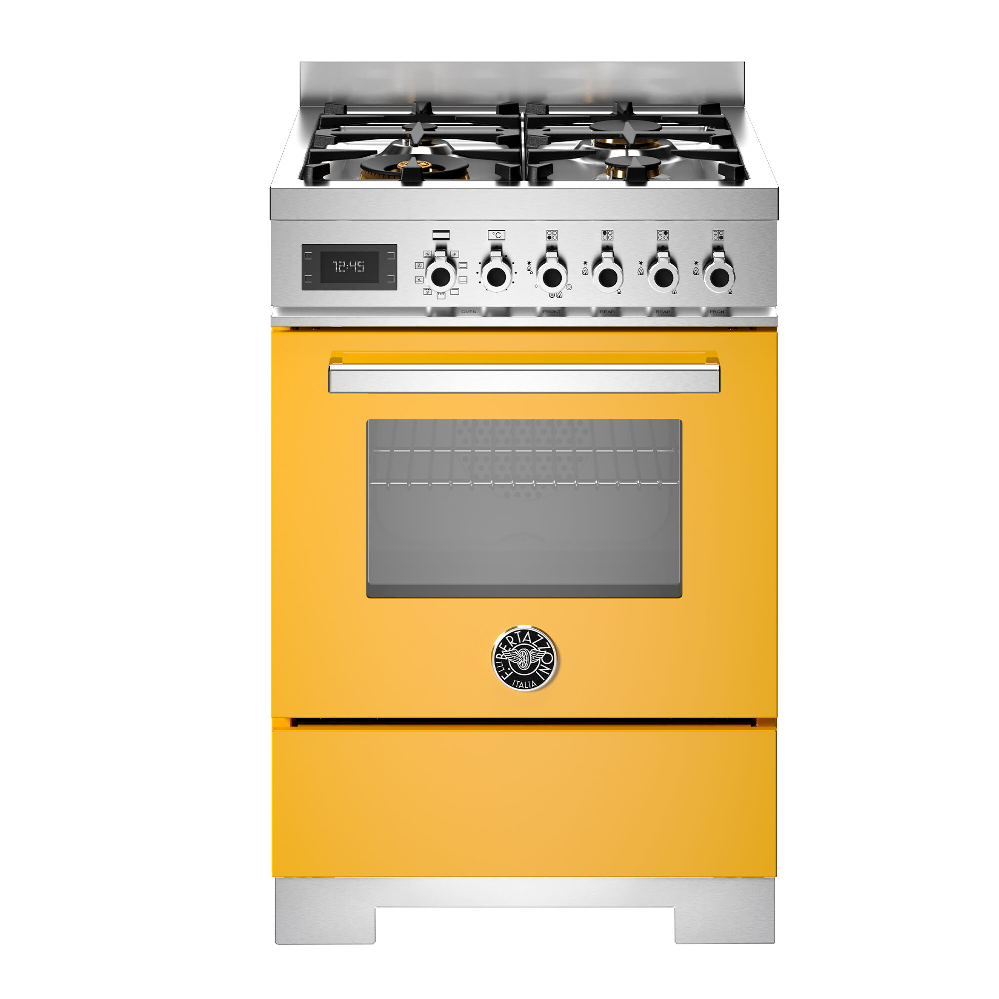 Bertazzoni Pro64l1egit2 Professional Gaskomfur 60 Cm Med   Brændere Og   Ovn  Gul