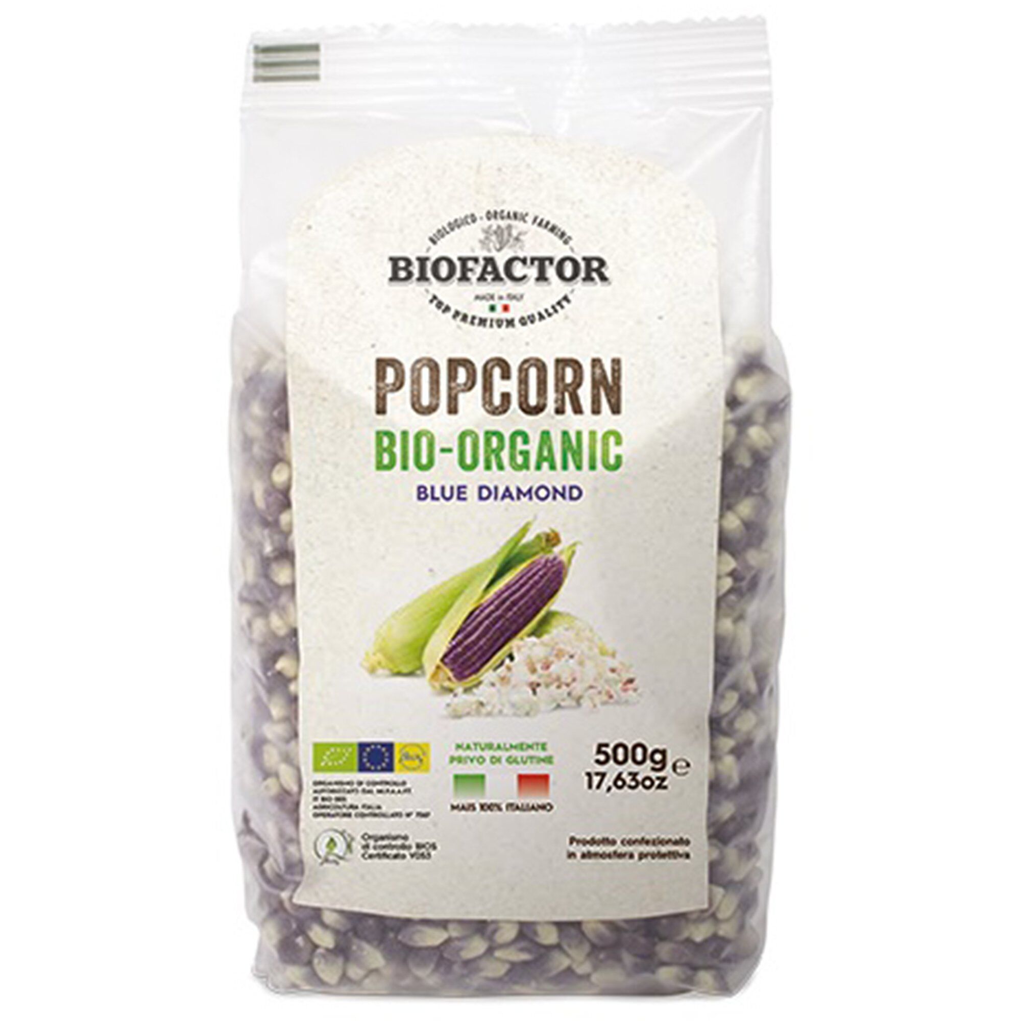 Biofactor økologiske Popcorn  500    Blå