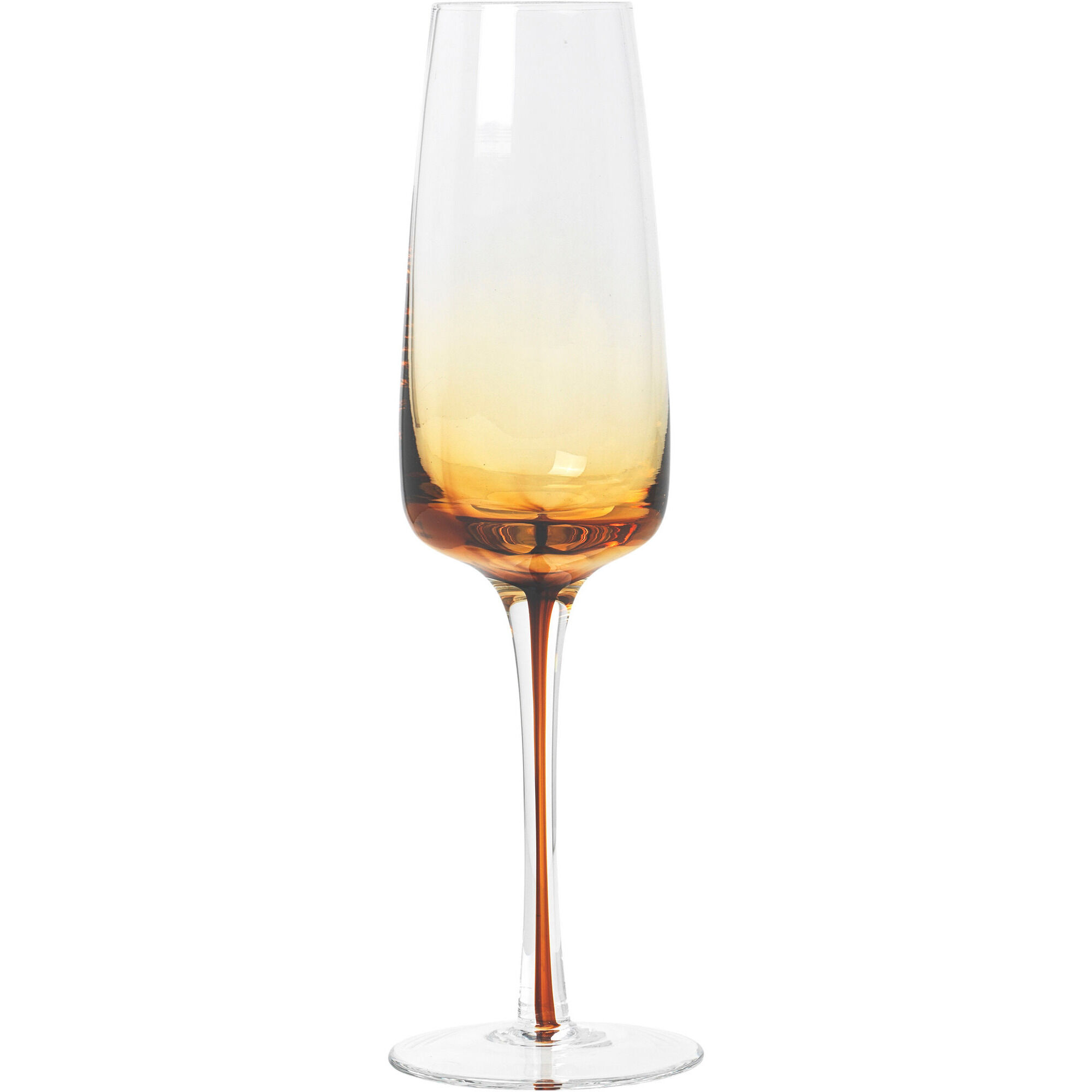 Broste  39 Amber 39  Mundblæst Champagneglas