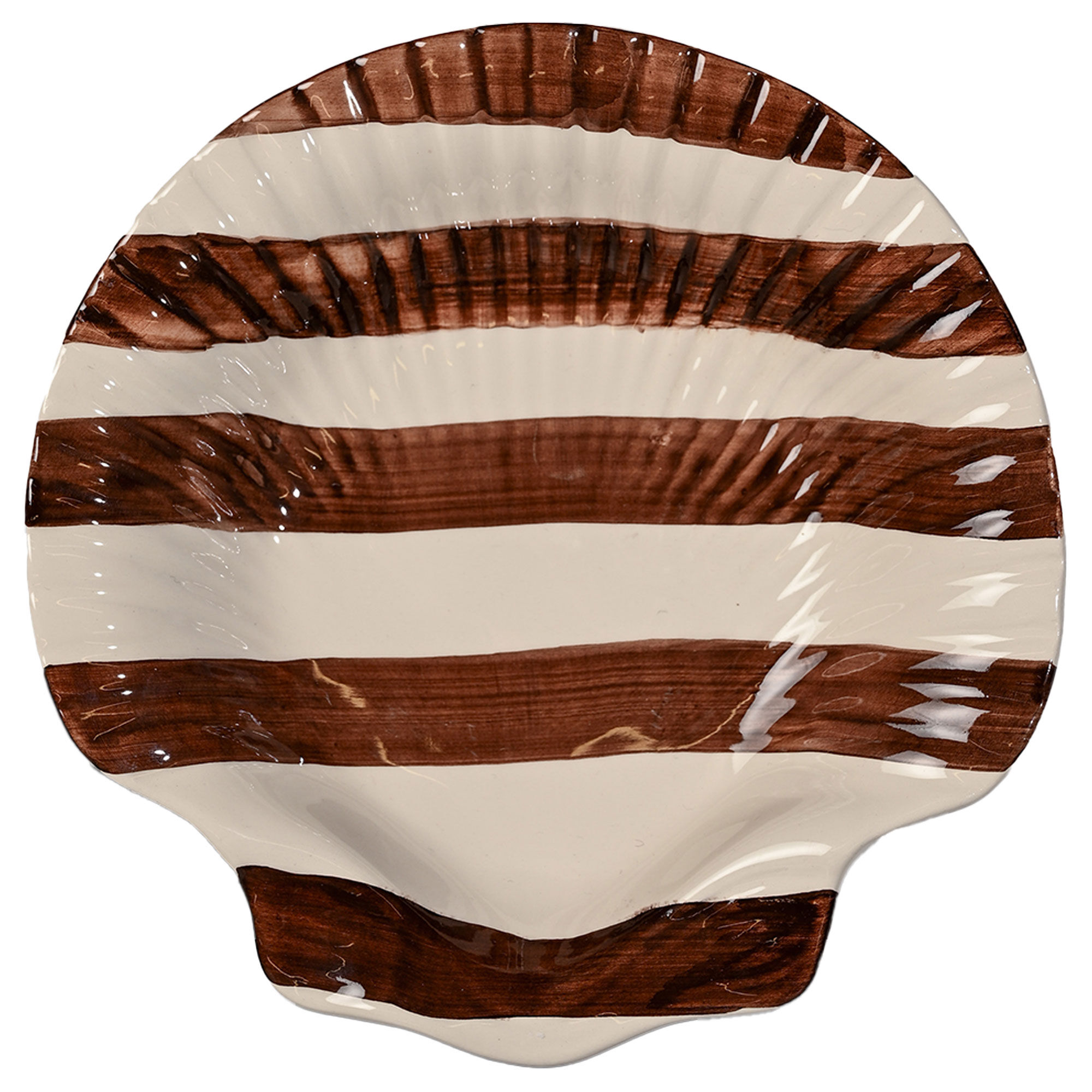 Byon Armona Stripe Serveringsfad 23   Cm  Mørkebrun Hvid