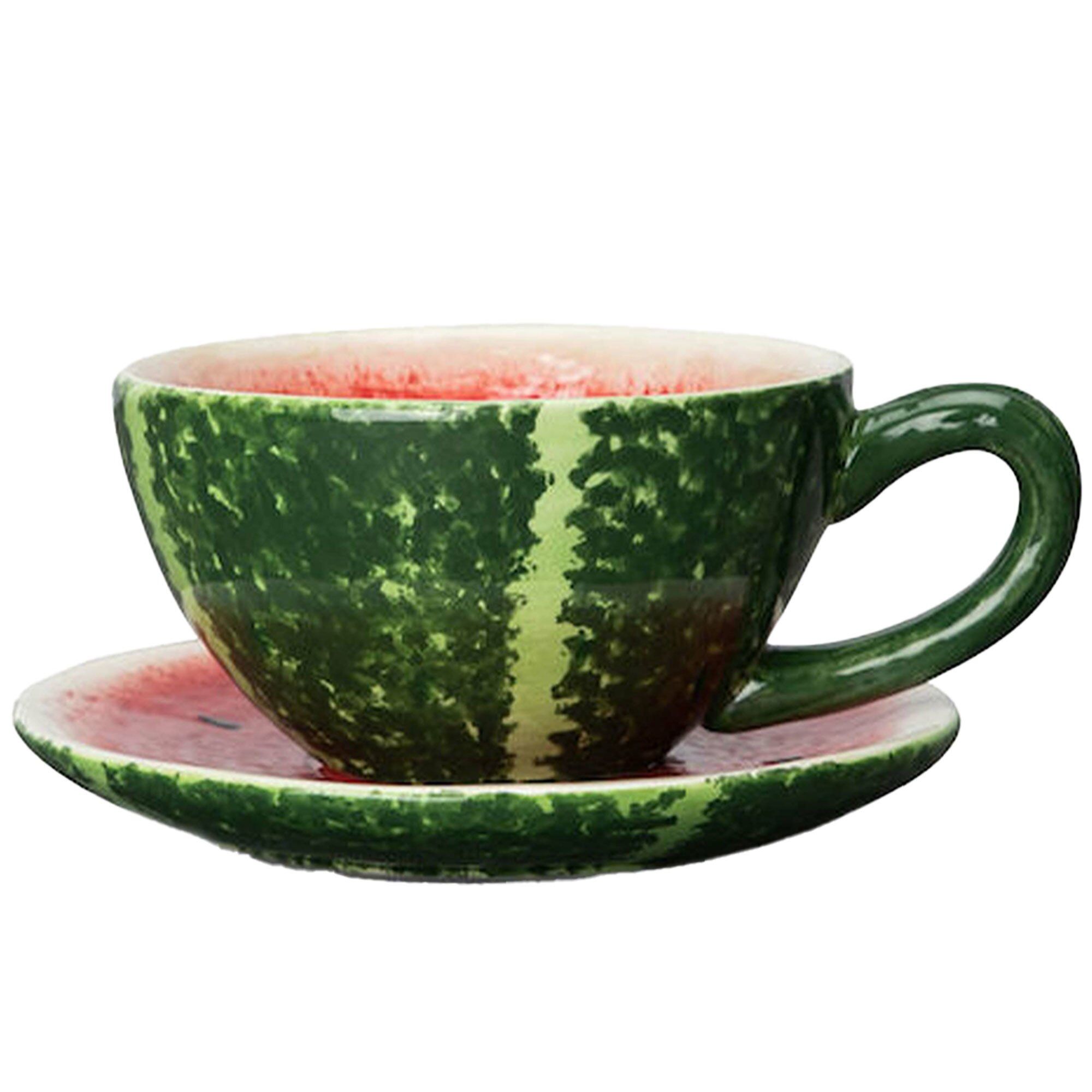 Byon Fruity Watermelon Kop Med Underkop 25 Cl  Grøn Rød