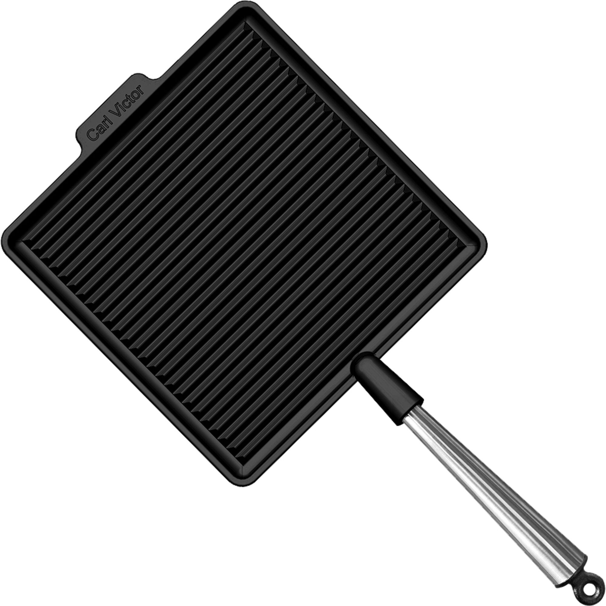 Carl Victor Firkantet Støbejernsgrillpande 28 Cm  Jern