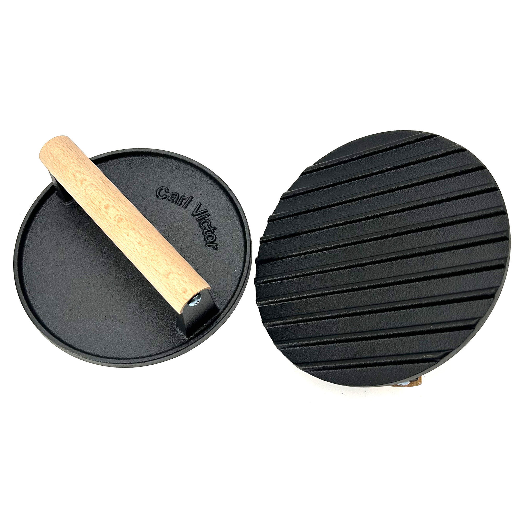 Carl Victor Smash Burger Grillpresser Med Riller 17   Cm