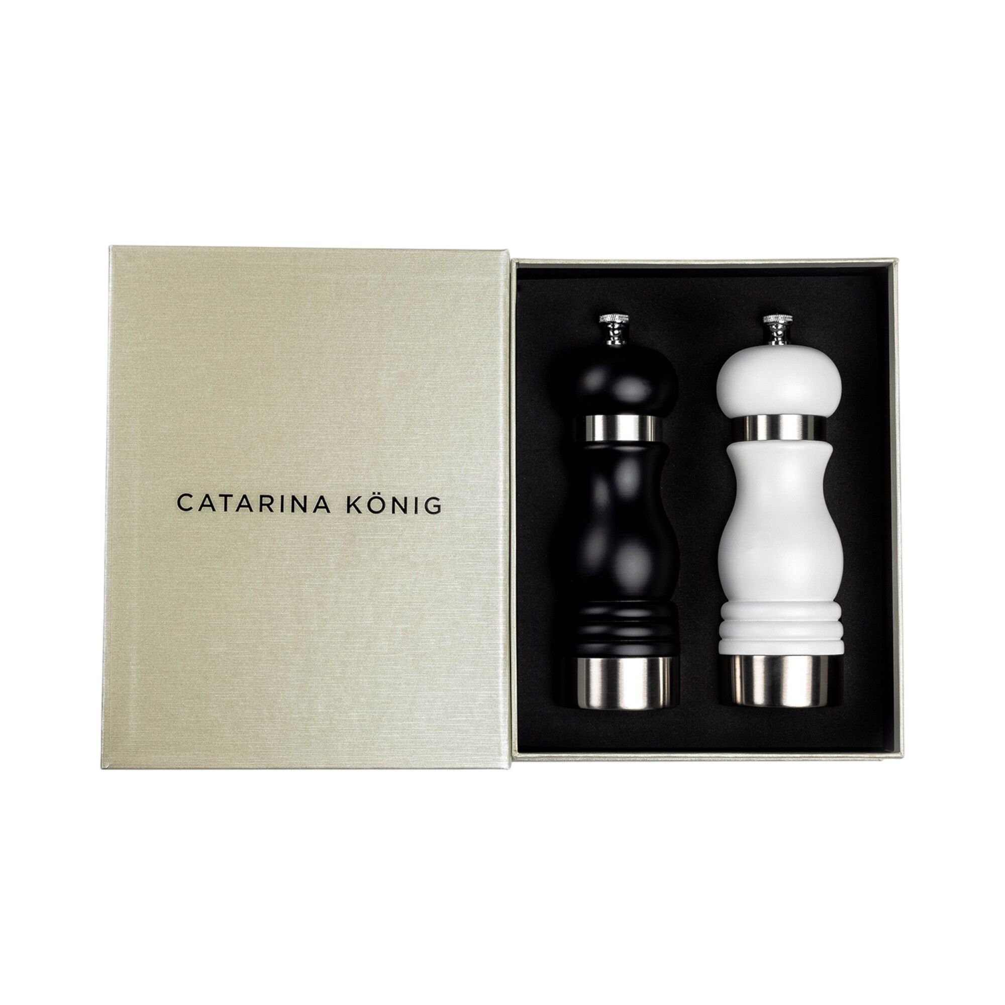 Catarina König Salt- Og Peberkværn 18 Cm  Sort Hvid