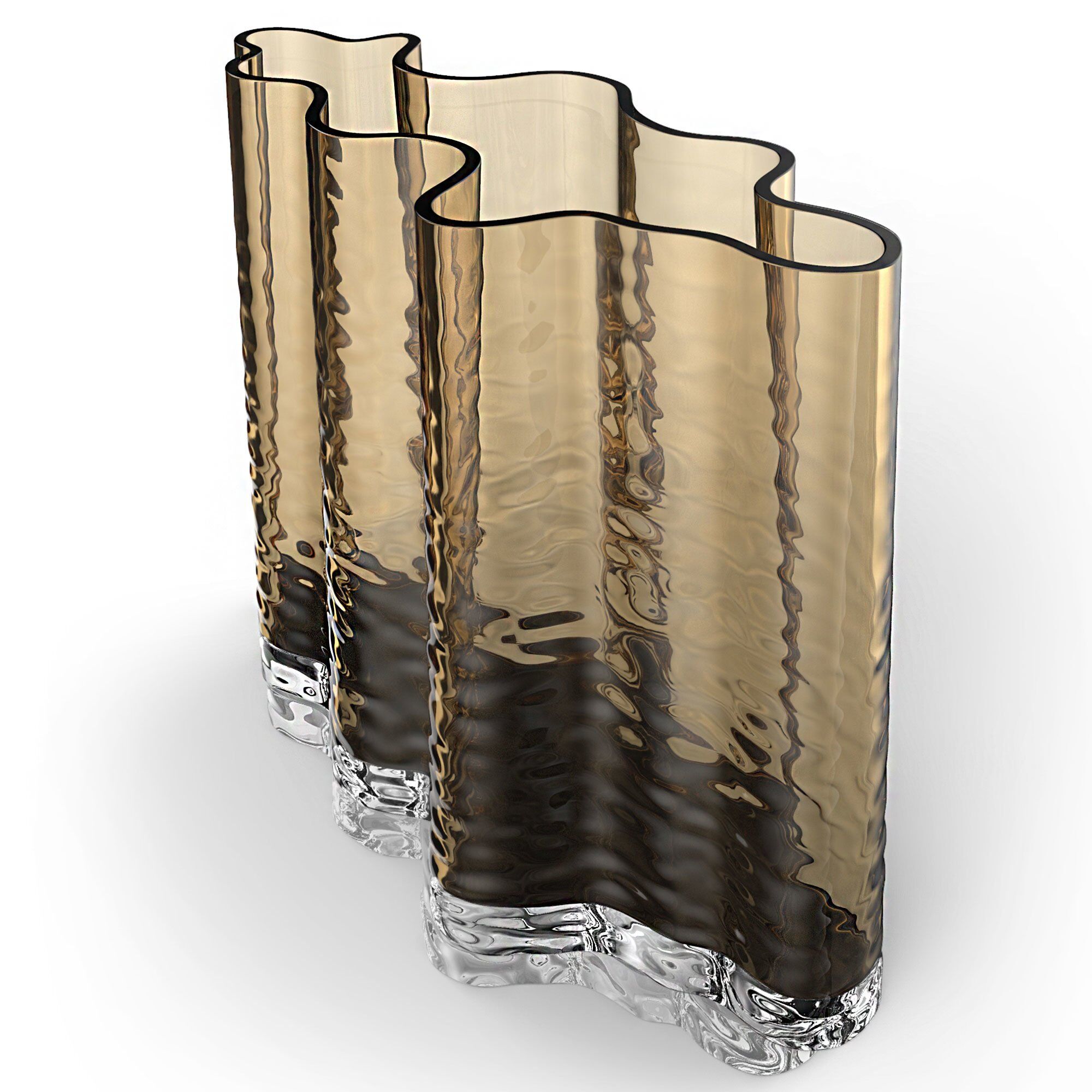 Cooee Design Gry Wide Vase  24 Cm  Cognac