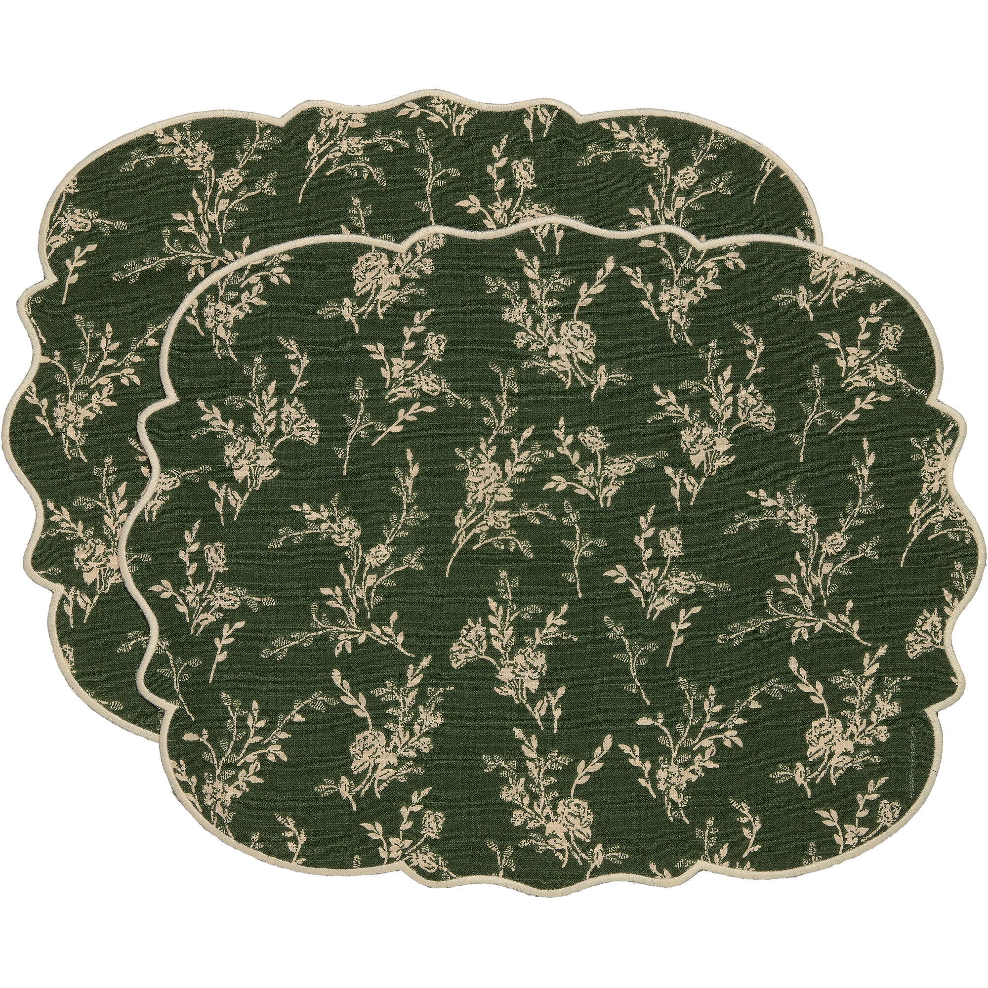 Decotique Gia Bordbrik Med Blomster 35   45 Cm   -pak  Grøn