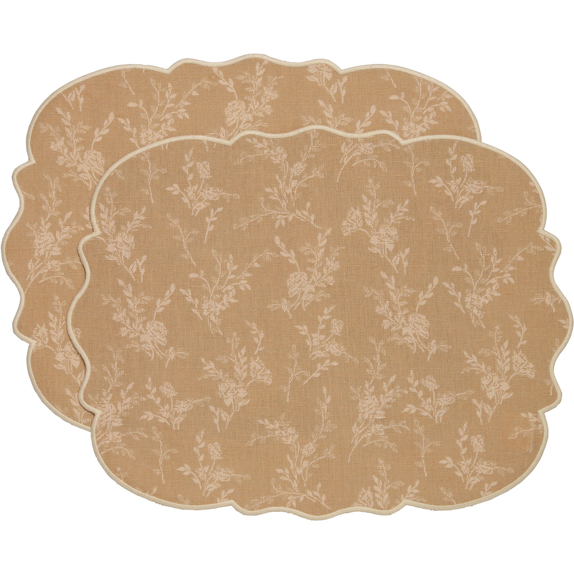 Decotique Gia Dækkeserviet  Blomst  35   45 Cm   -pak   Beige