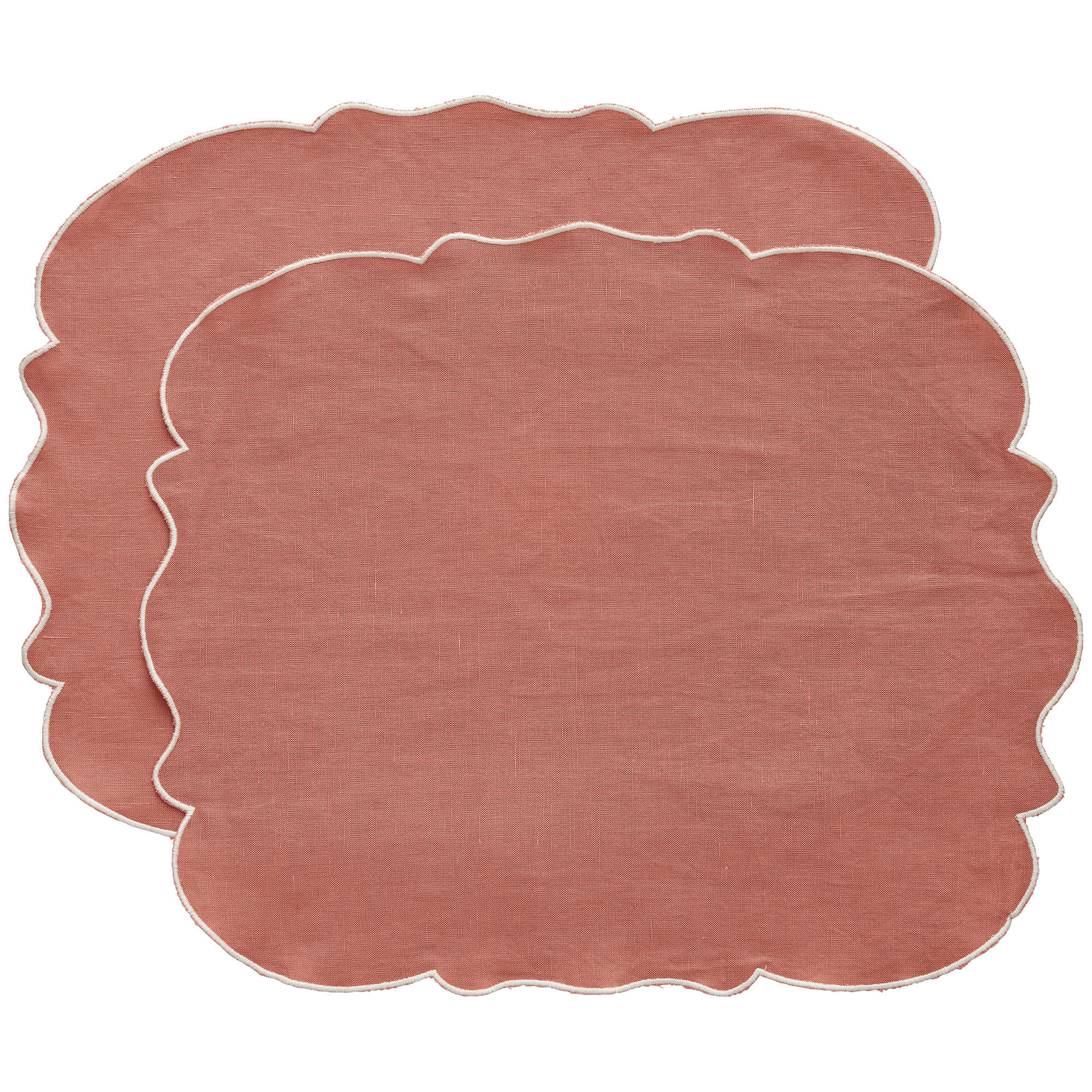 Decotique Gia Dækkeserviet Hør 45    35 Cm  -pak  Rosa Hvid