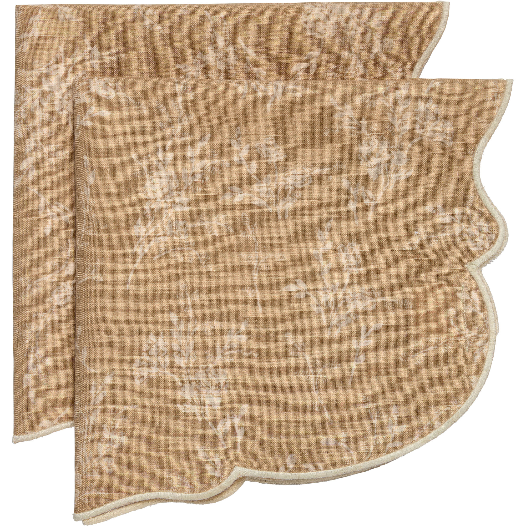 Decotique Gia Stofservietter Med Blomstermotiv 45   45 Cm   -pak    Beige