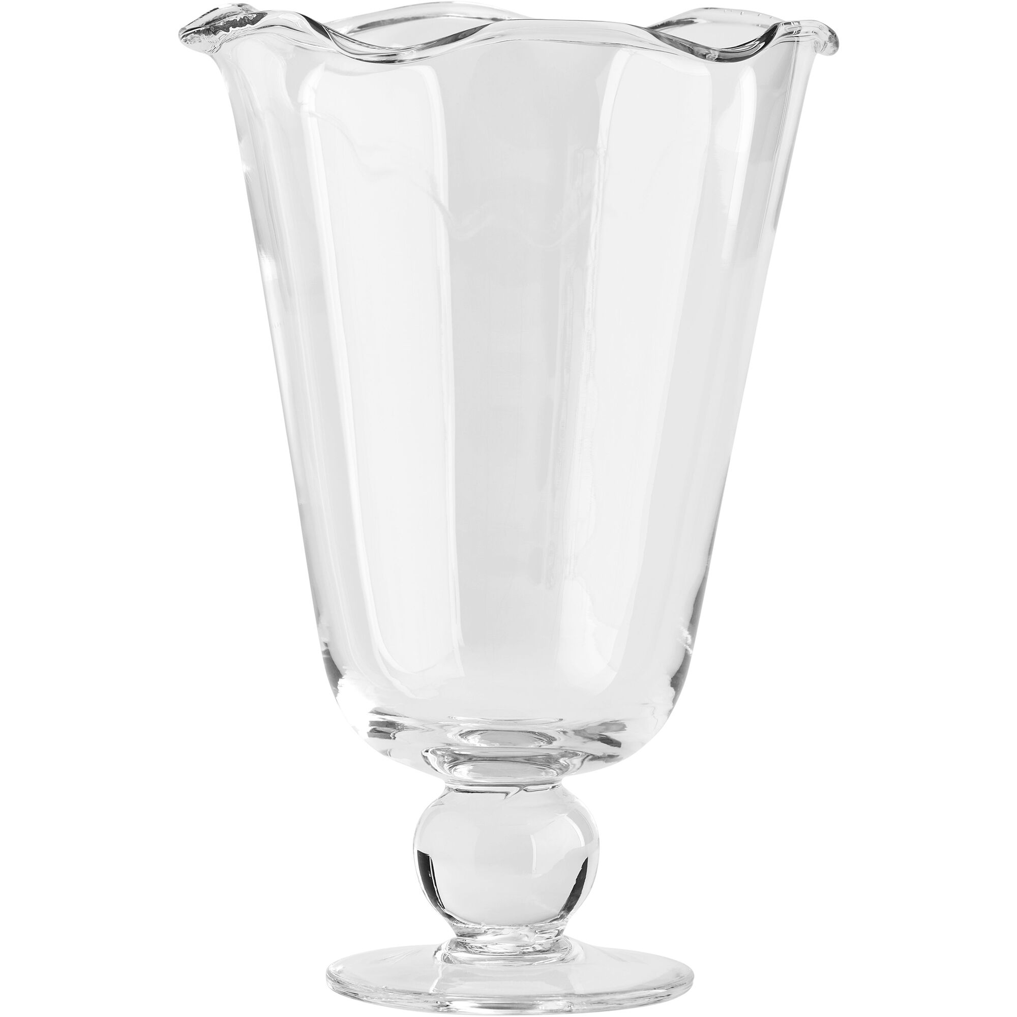 Decotique Karla Bølget Glasvase  34 Cm   Klar