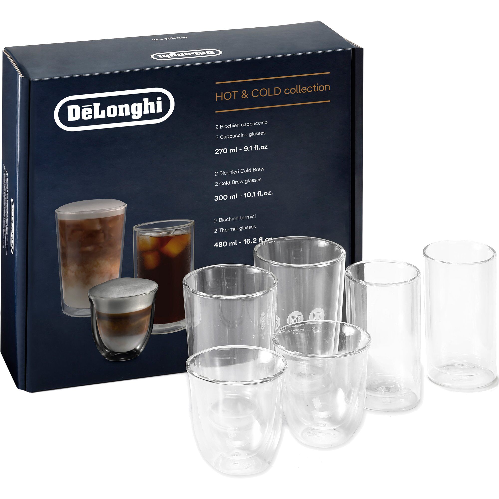 Delonghi Dobbeltvæggede Glas   -pak