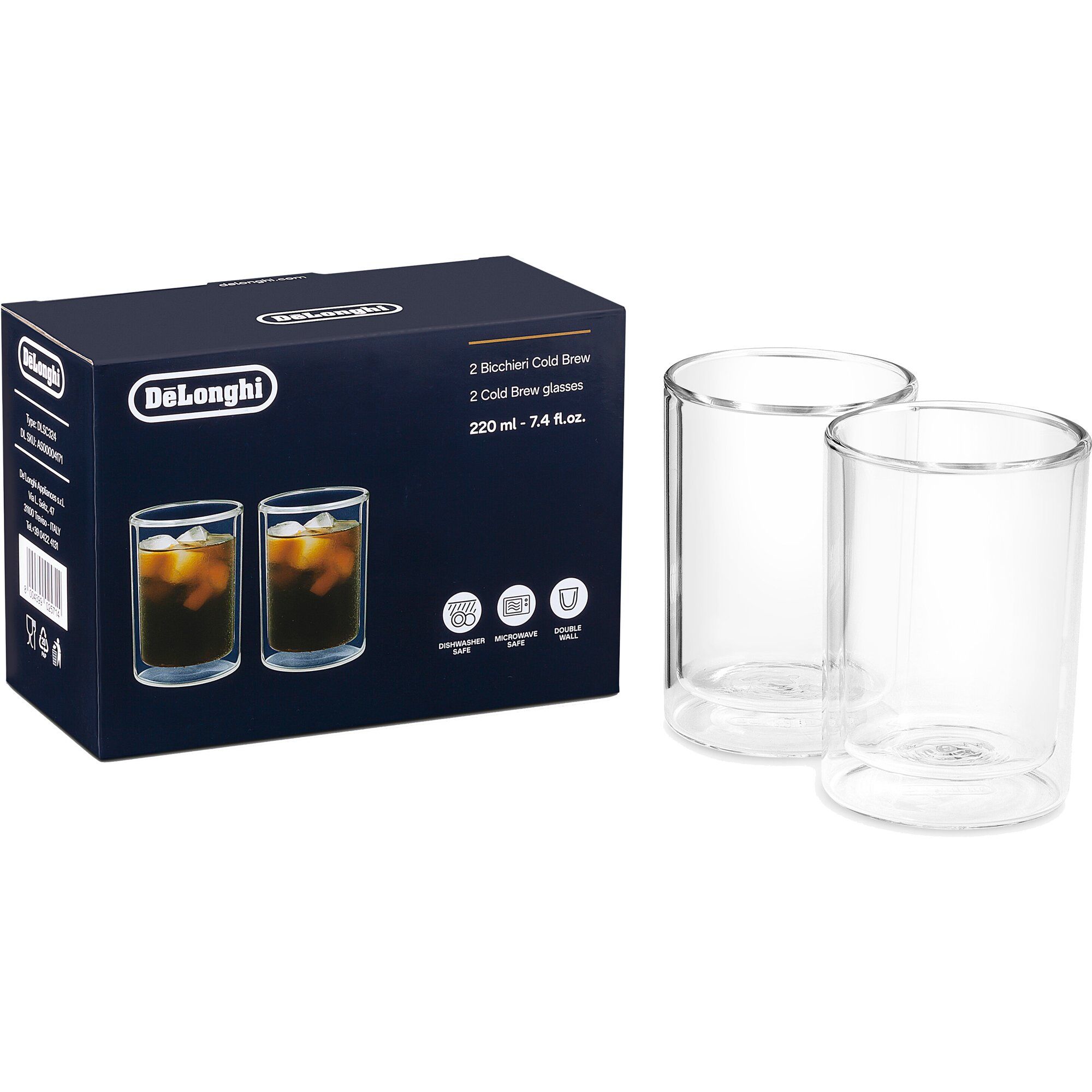 Delonghi Dobbeltvæggede Termoglas 220 Ml   -pak