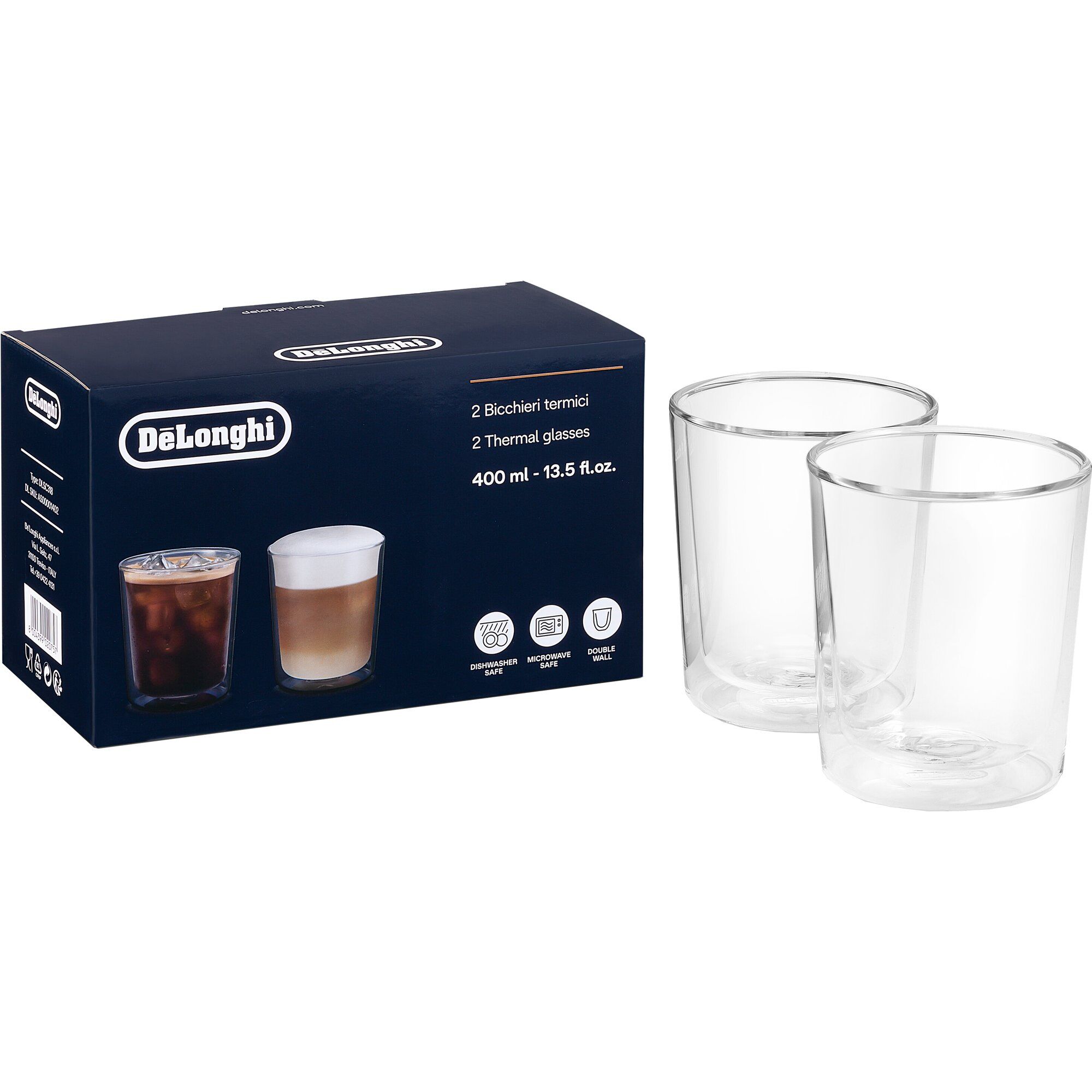 Delonghi Dobbeltvæggede Termoglas 400 Ml   -pak