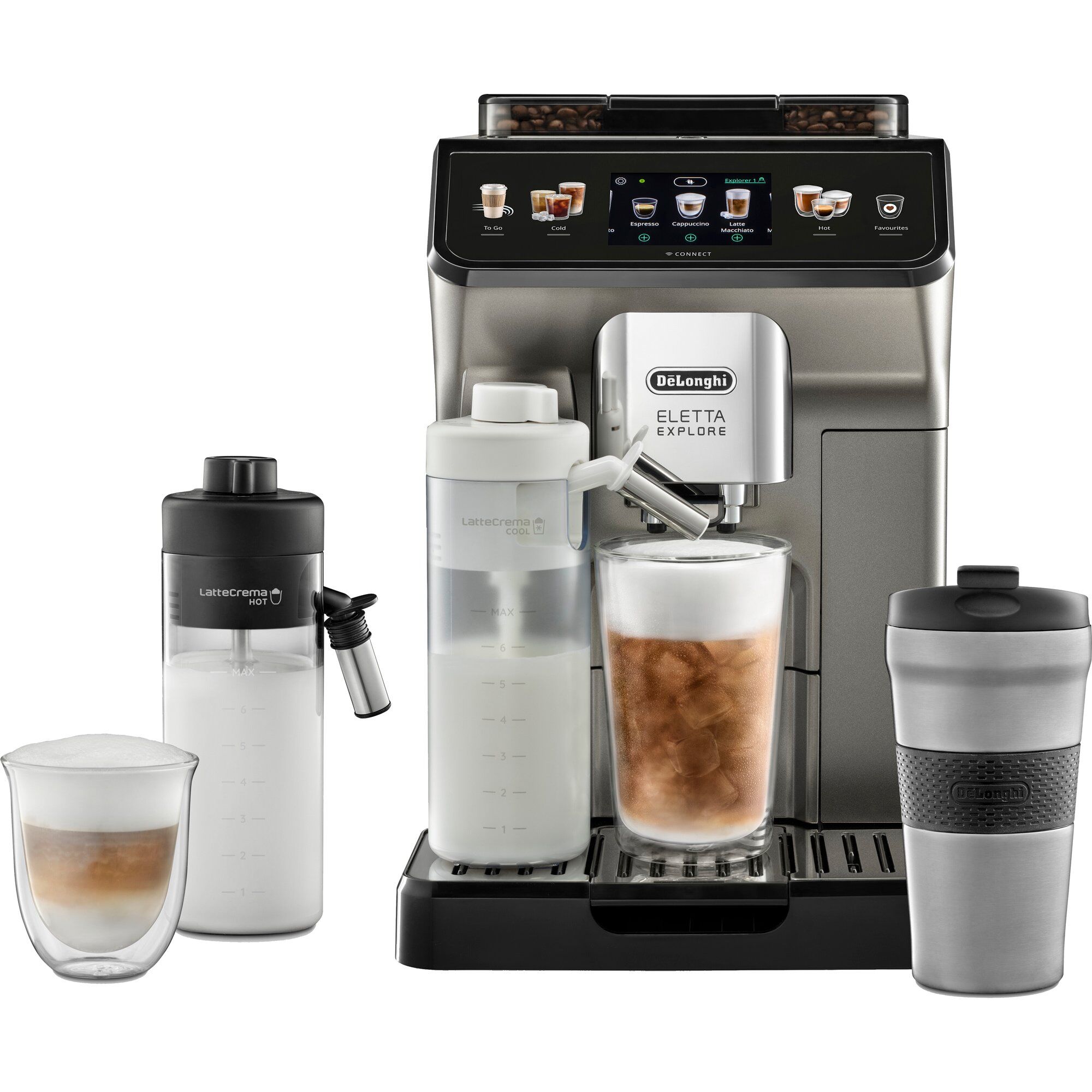 Delonghi Eletta Explore Ecam450 86   Espressomaskine  Titanium
