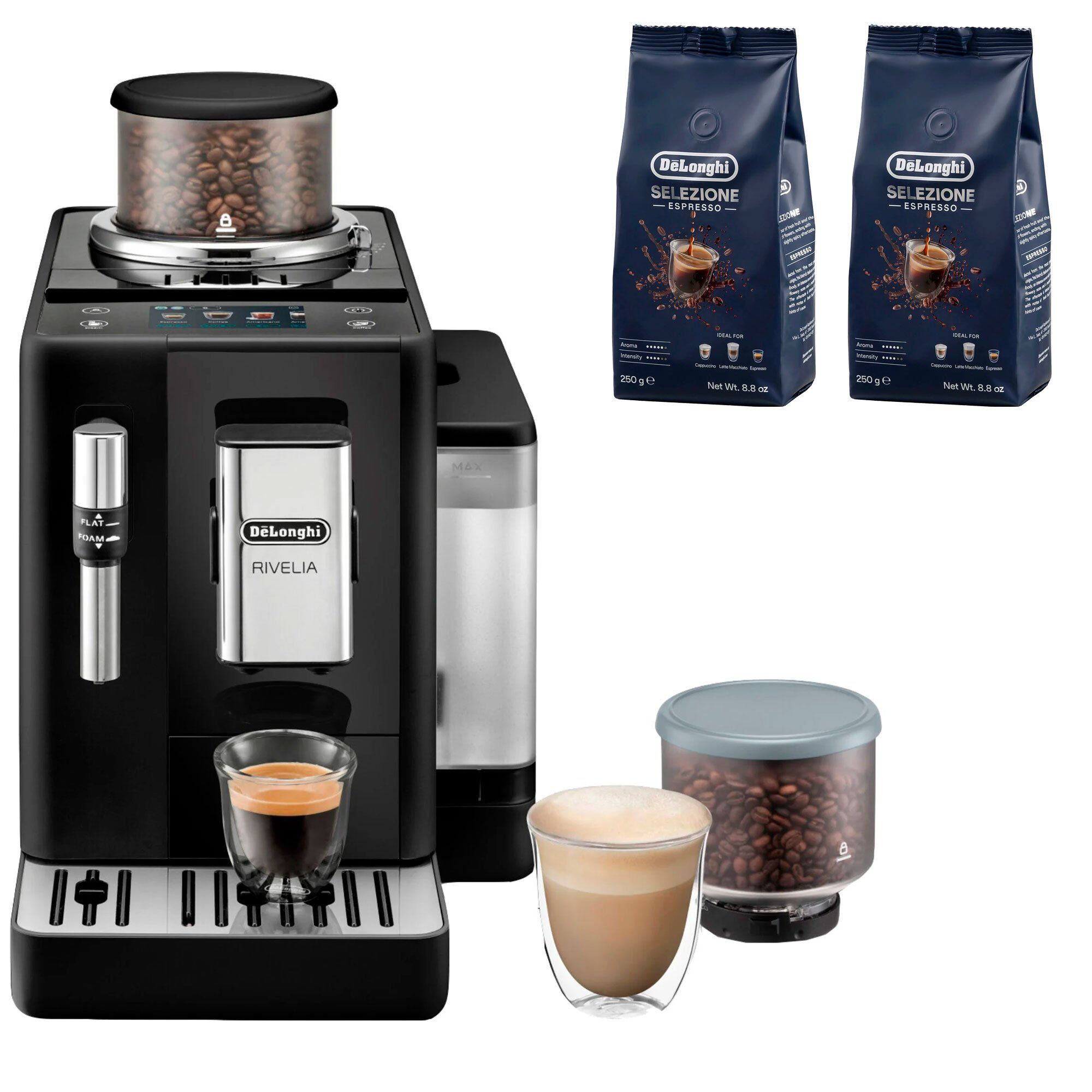 Delonghi Rivelia Automatisk Kaffemaskine     Stk Kaffebønner Dlsc600