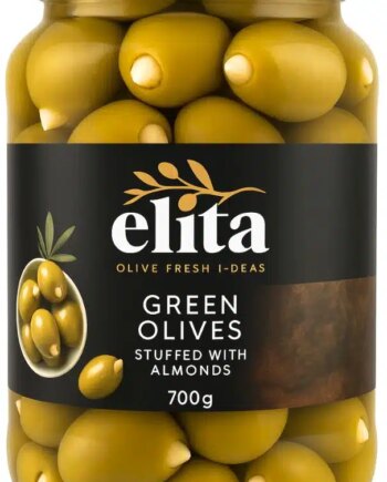 Elita Grønne Oliven    Mandler 720 Ml