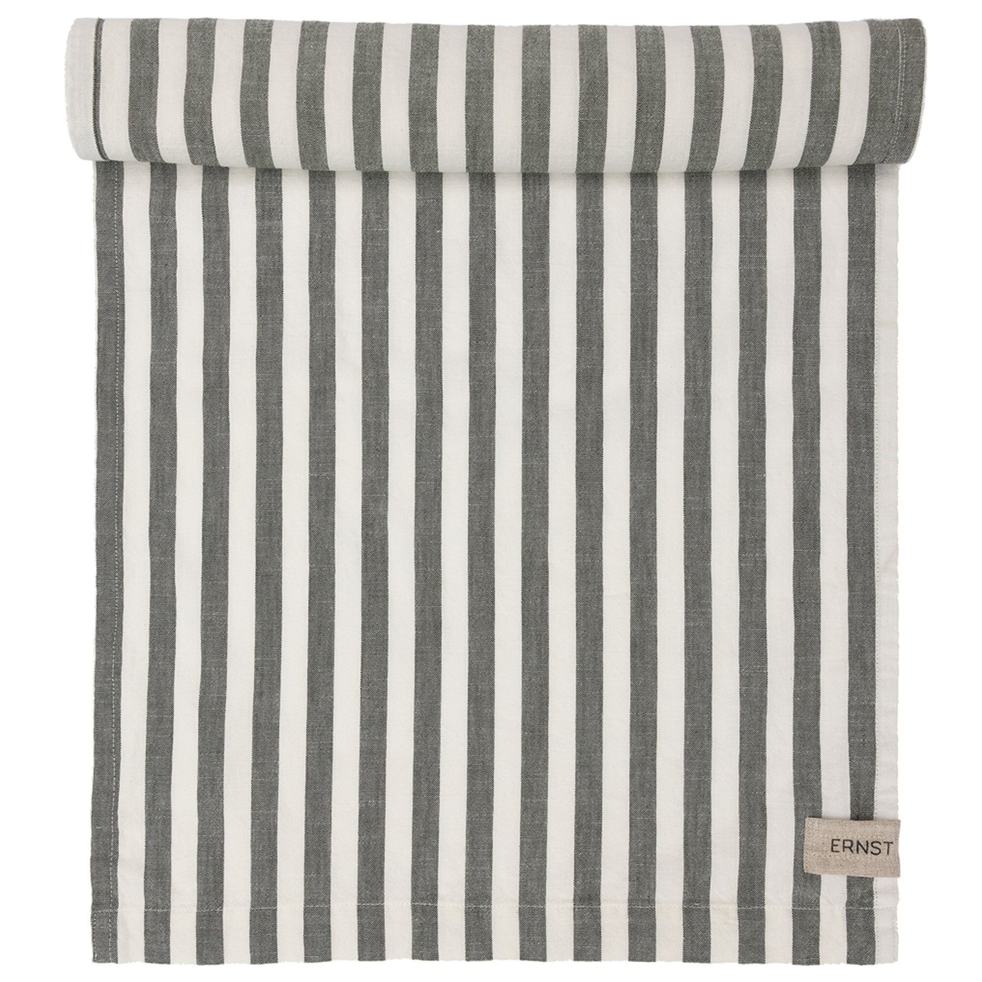 Ernst Bordløber Bred Stribe 45x250 Cm  Grøn Hvid