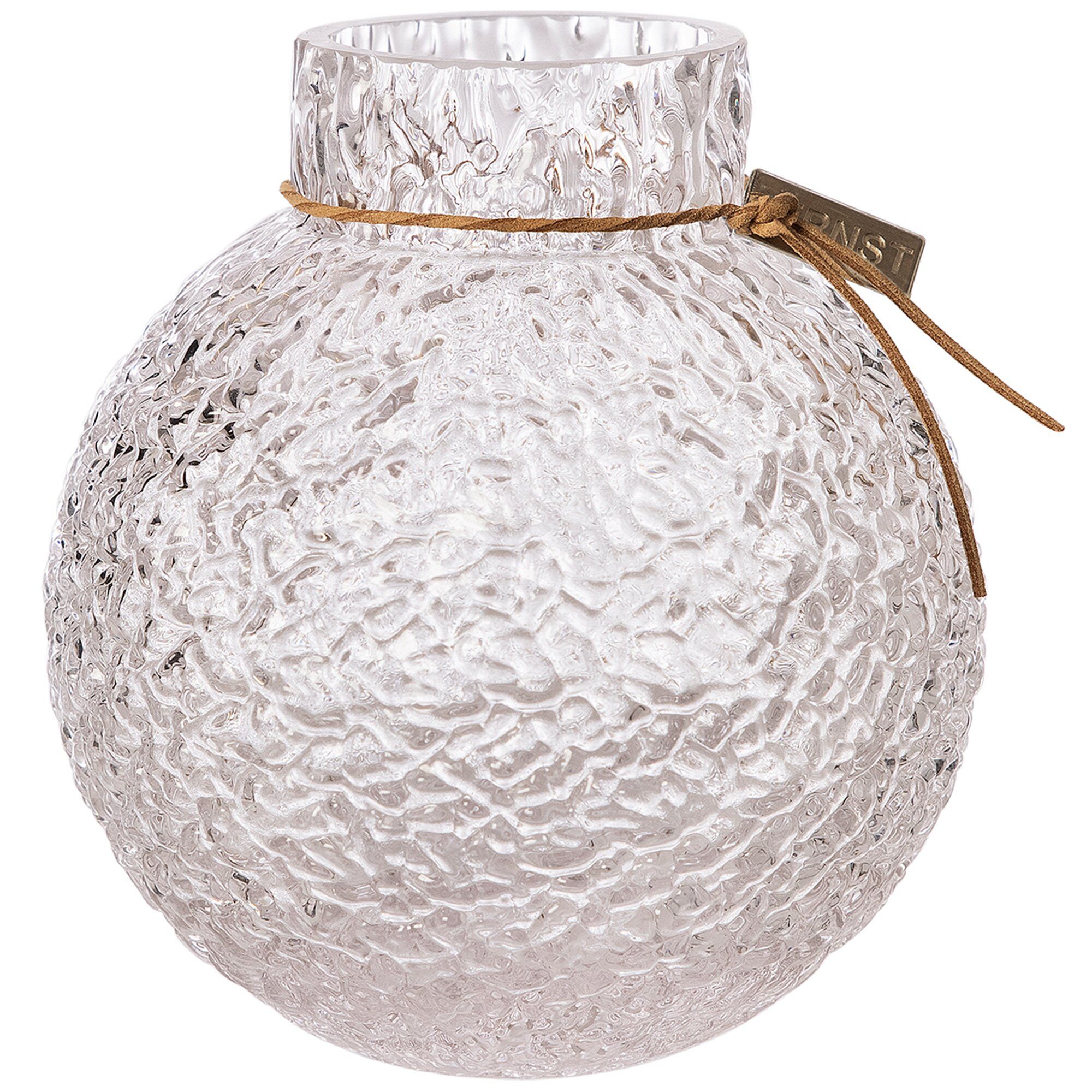 Ernst Glasvase Med Mønstret Struktur  14 Cm
